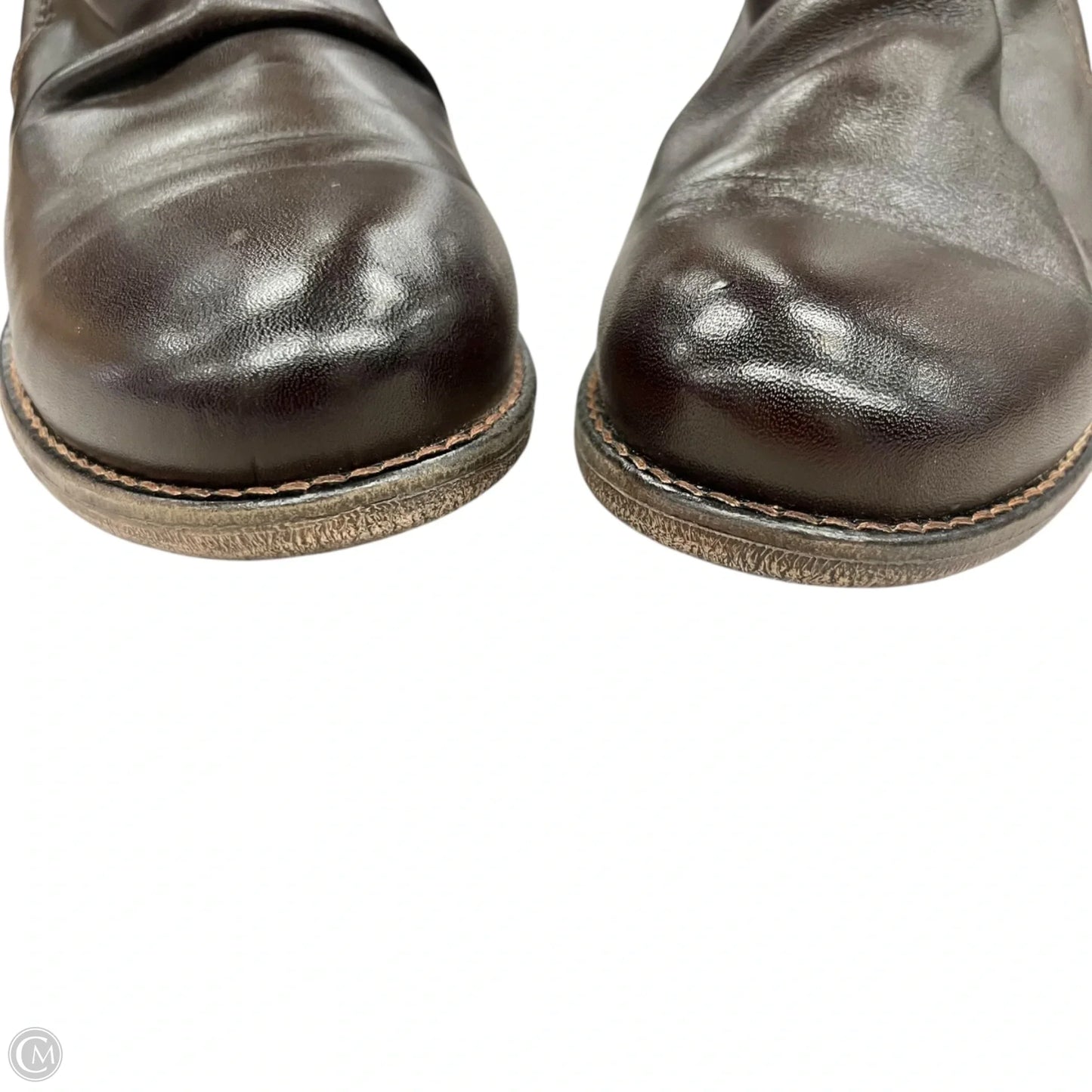 Boots Ankle Heels By Avellini In Brown, Size: 9.5