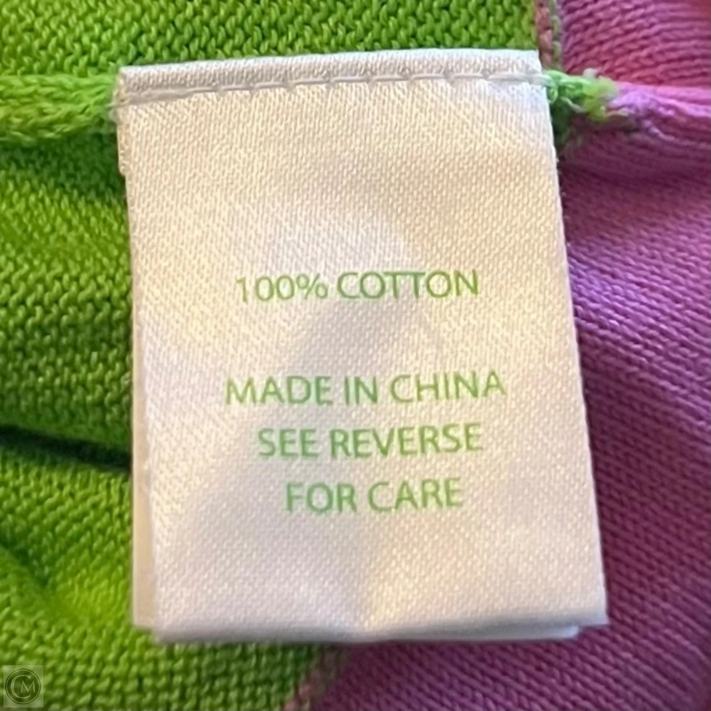 Sweater Cardigan Designer By Lilly Pulitzer In Green & Pink, Size: M