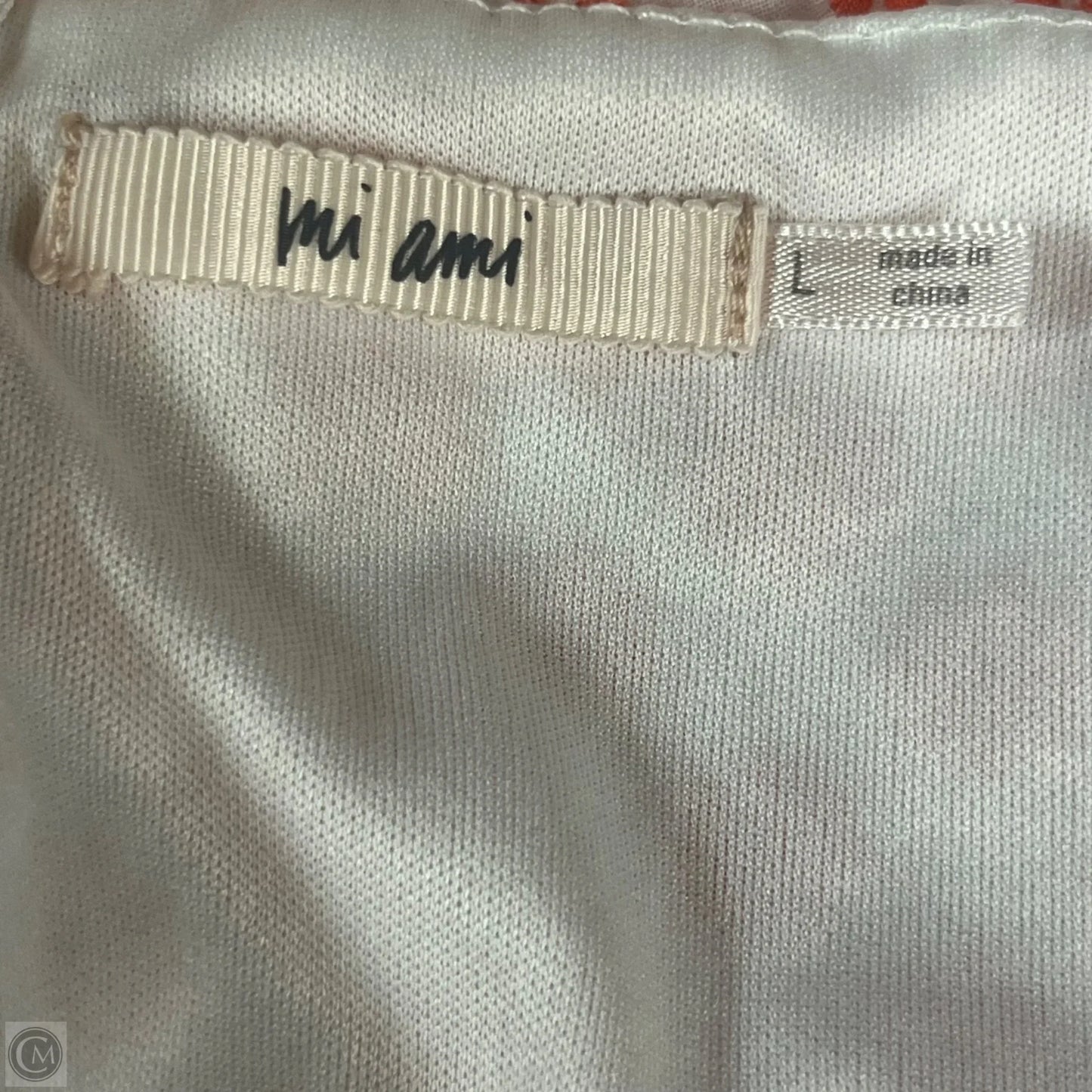 Dress Casual Short By Mi Ami In Orange & White, Size: L
