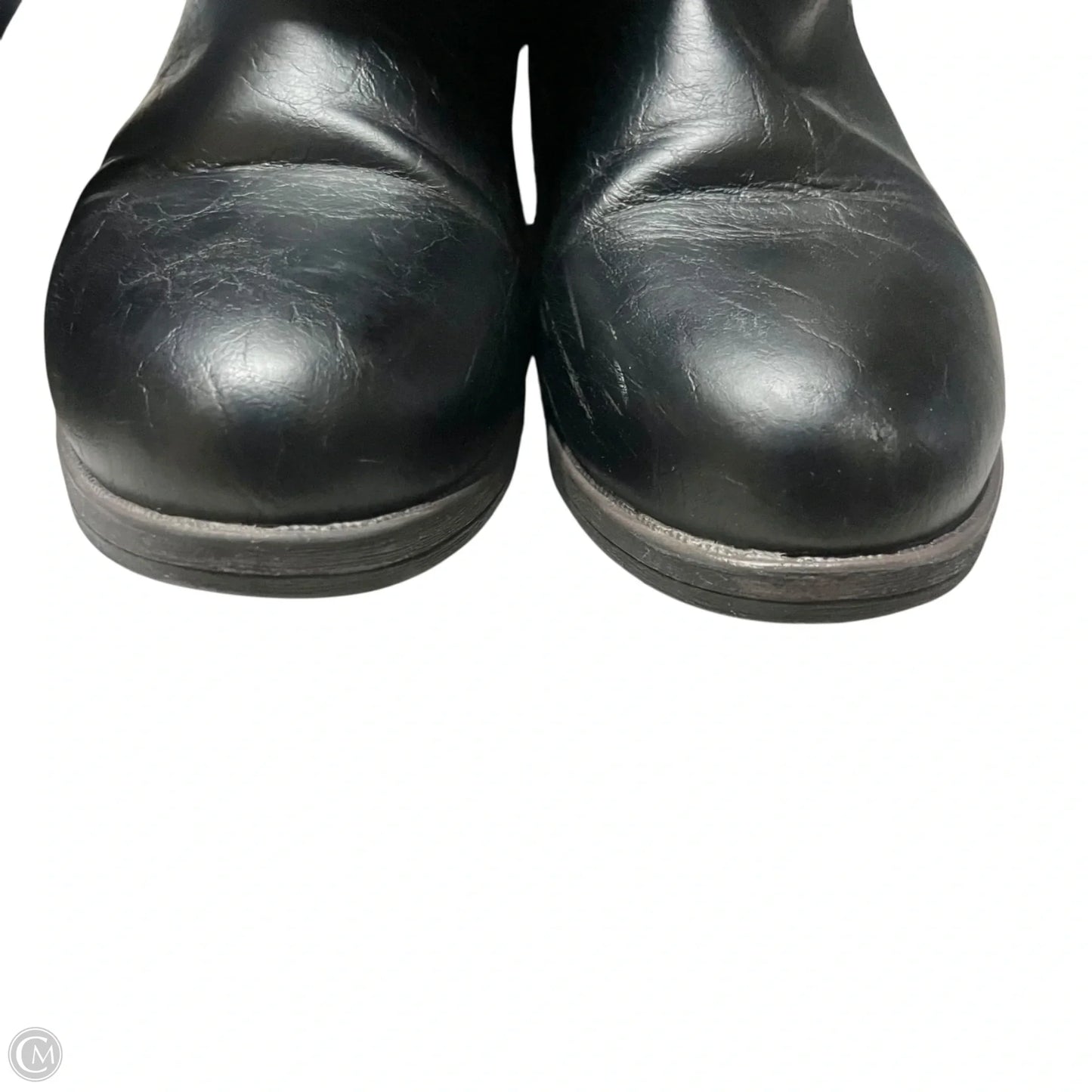 Boots Mid-calf Heels In Black, Size: 9.5