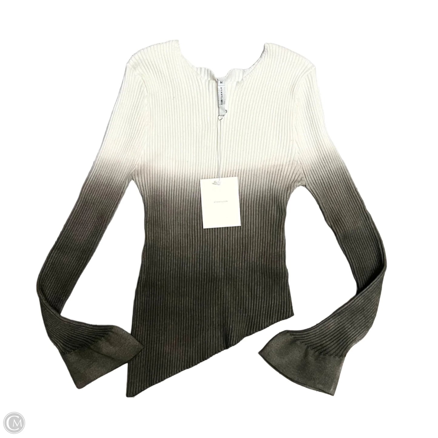 Top Long Sleeve By Avant Look In Brown & White, Size: M