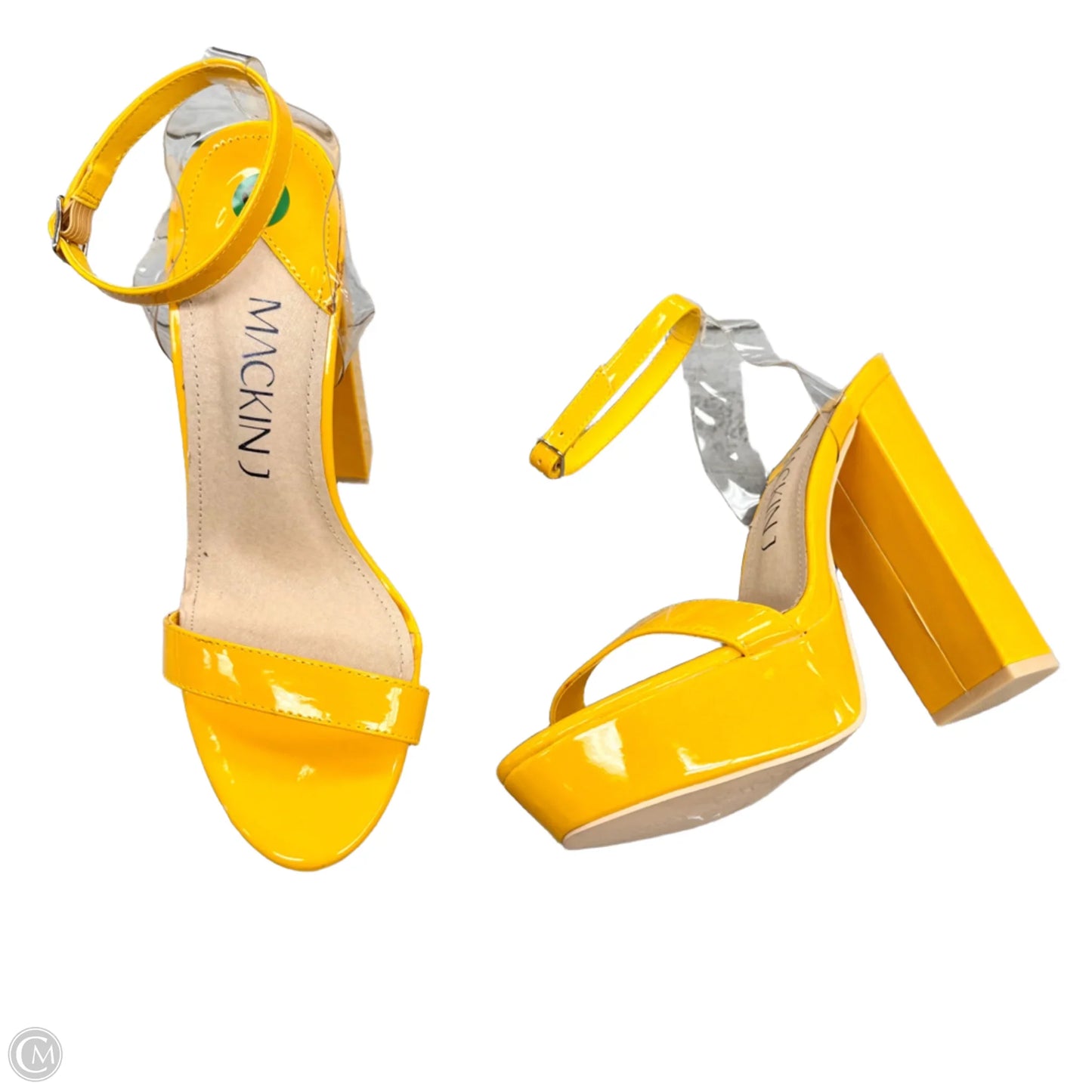 Sandals Heels Platform By Mackinj In Yellow, Size: 8.5