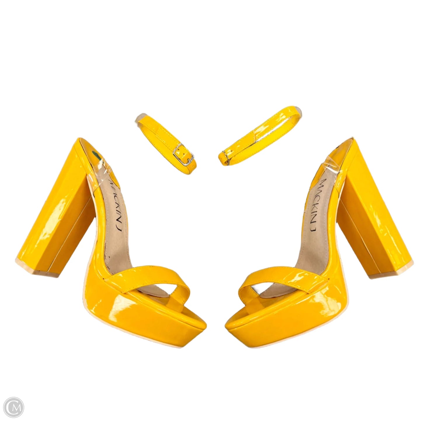 Sandals Heels Platform By Mackinj In Yellow, Size: 8.5