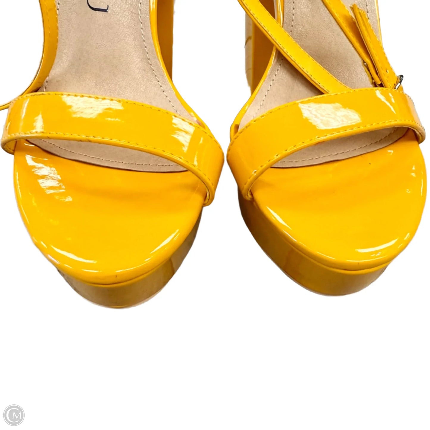 Sandals Heels Platform By Mackinj In Yellow, Size: 8.5