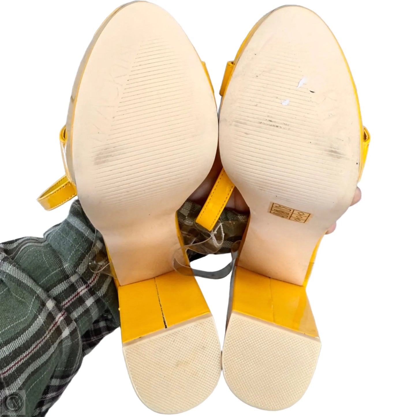 Sandals Heels Platform By Mackinj In Yellow, Size: 8.5