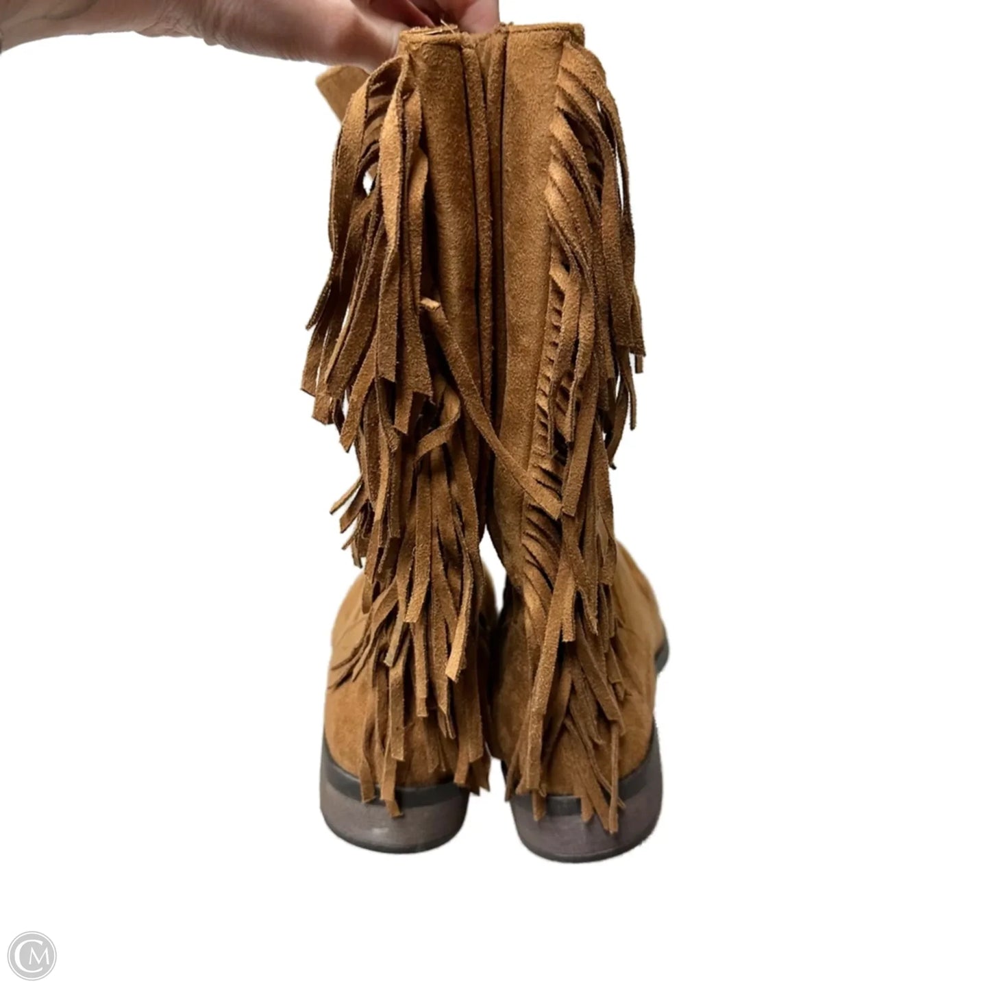 Boots Mid-calf Flats By Leila Stone In Brown, Size: 11