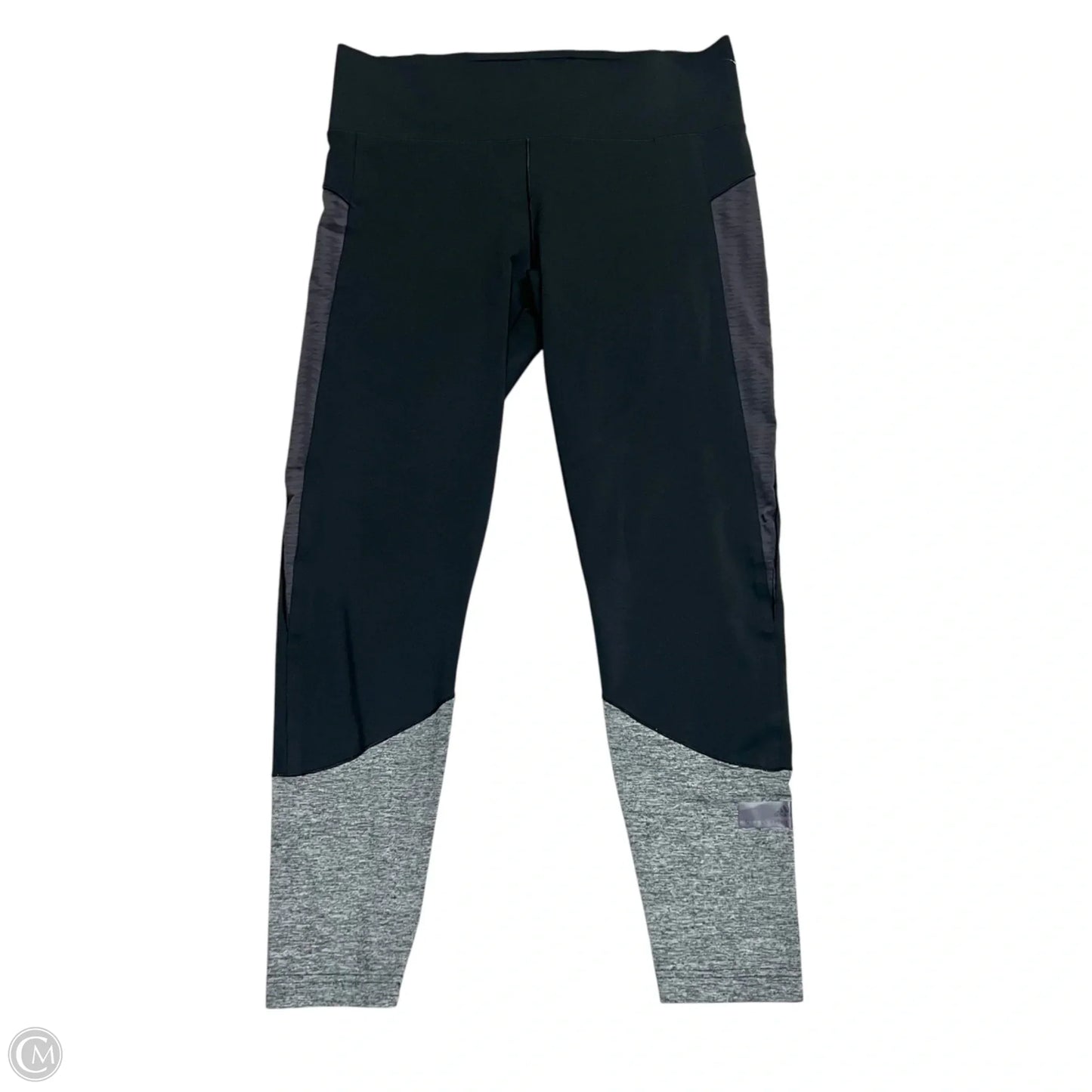 Athletic Leggings By Adidas In Black & Grey, Size: L