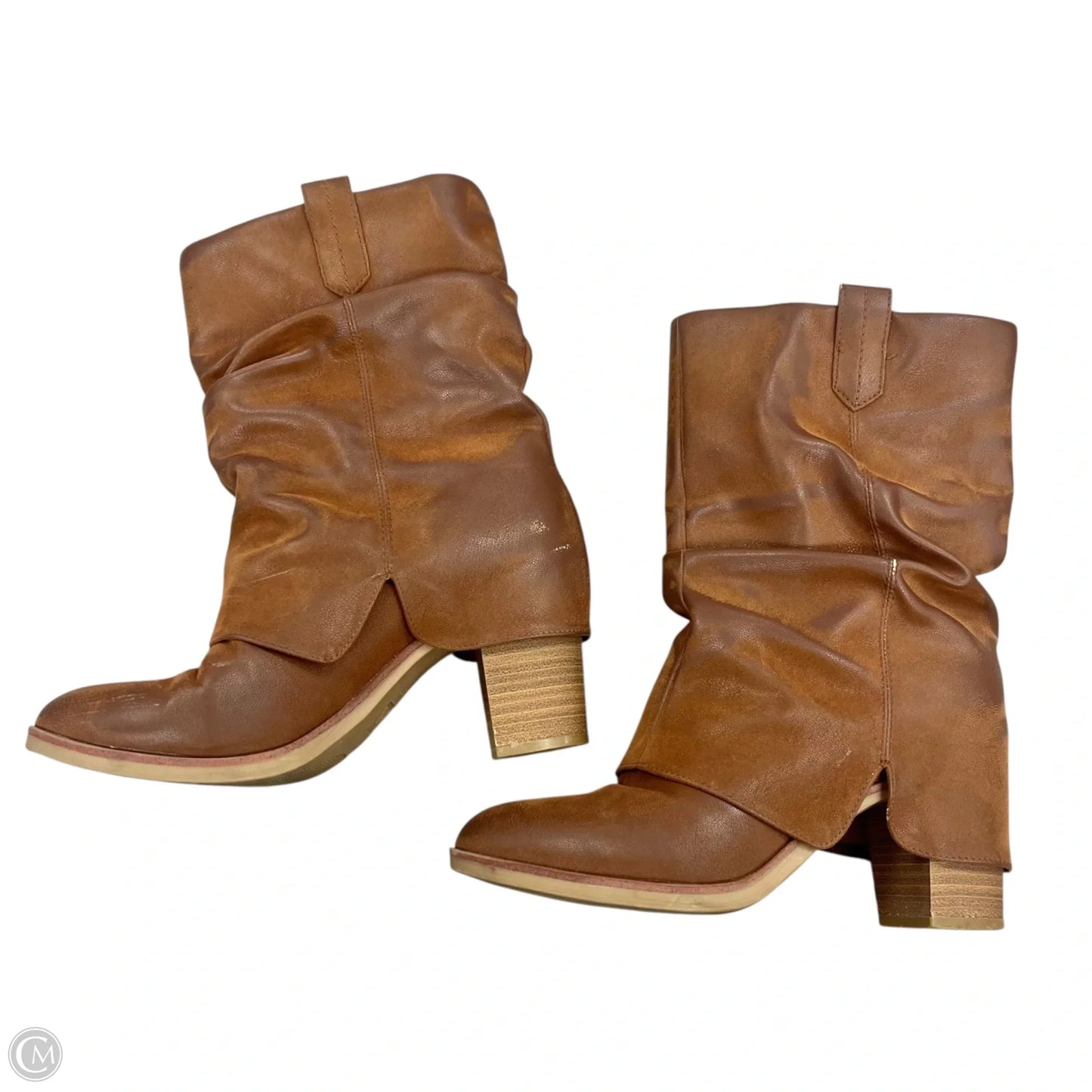 Boots Mid-calf Heels By Mia In Brown, Size: 7