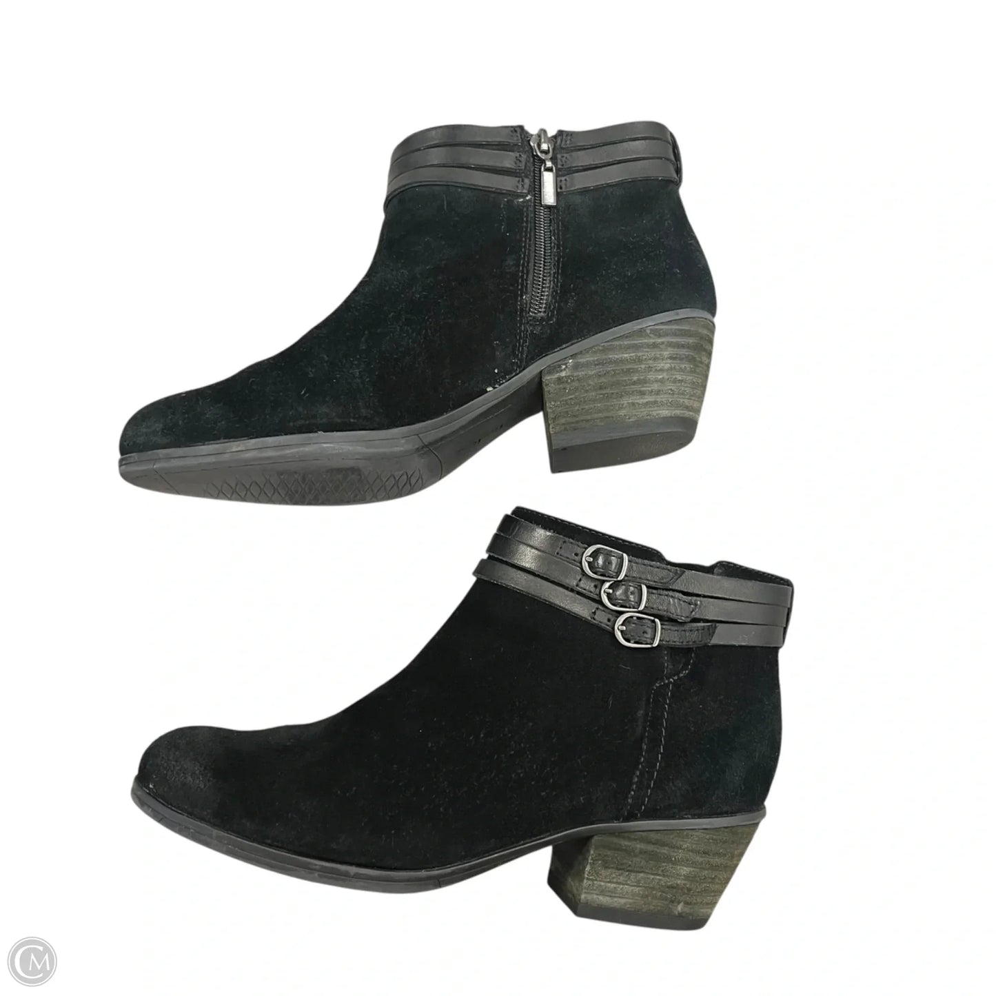 Boots Ankle Heels By Clarks In Brown, Size: 7.5