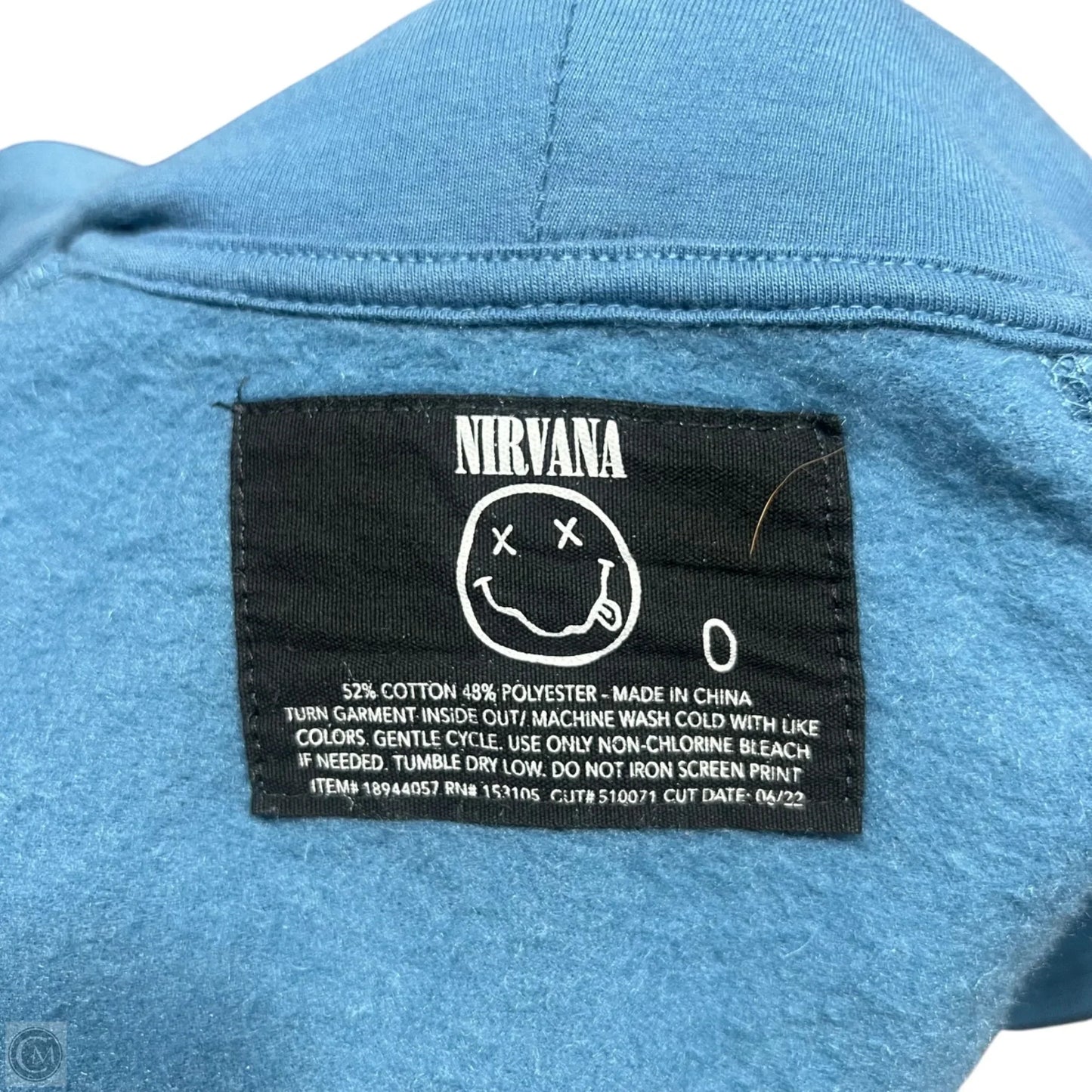 Sweatshirt Hoodie By Nirvana In Blue & Yellow, Size: S