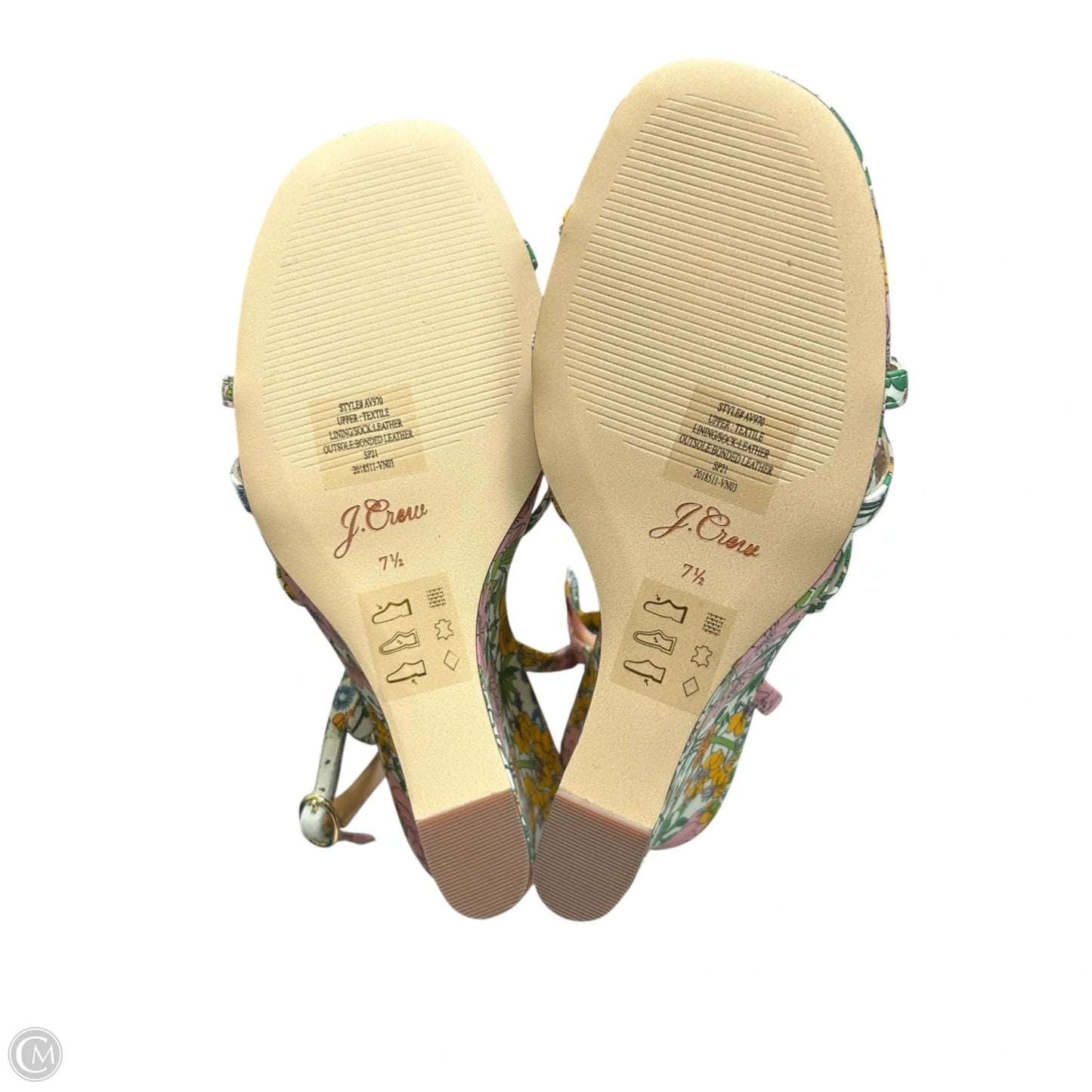 Sandals Heels Wedge By J. Crew In Floral Print, Size: 7.5