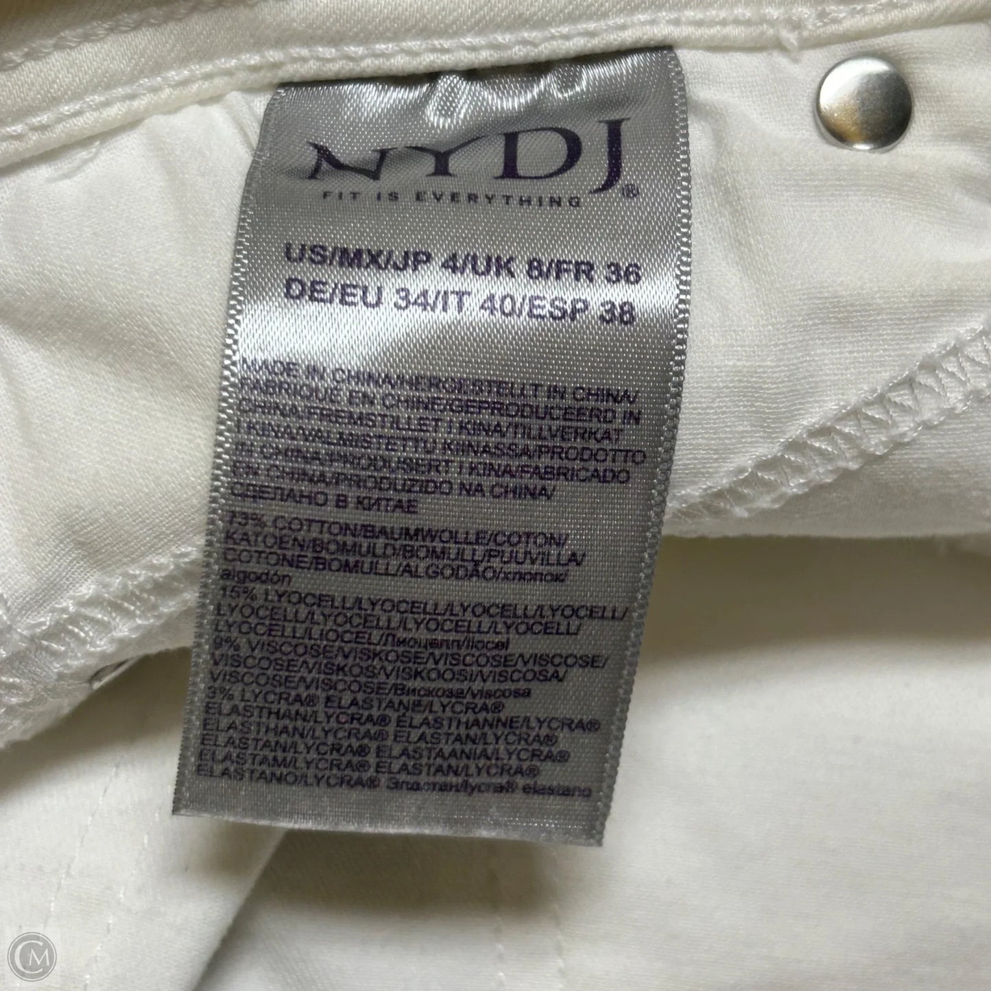 Jeans Straight By Not Your Daughters Jeans In White Denim, Size: 4