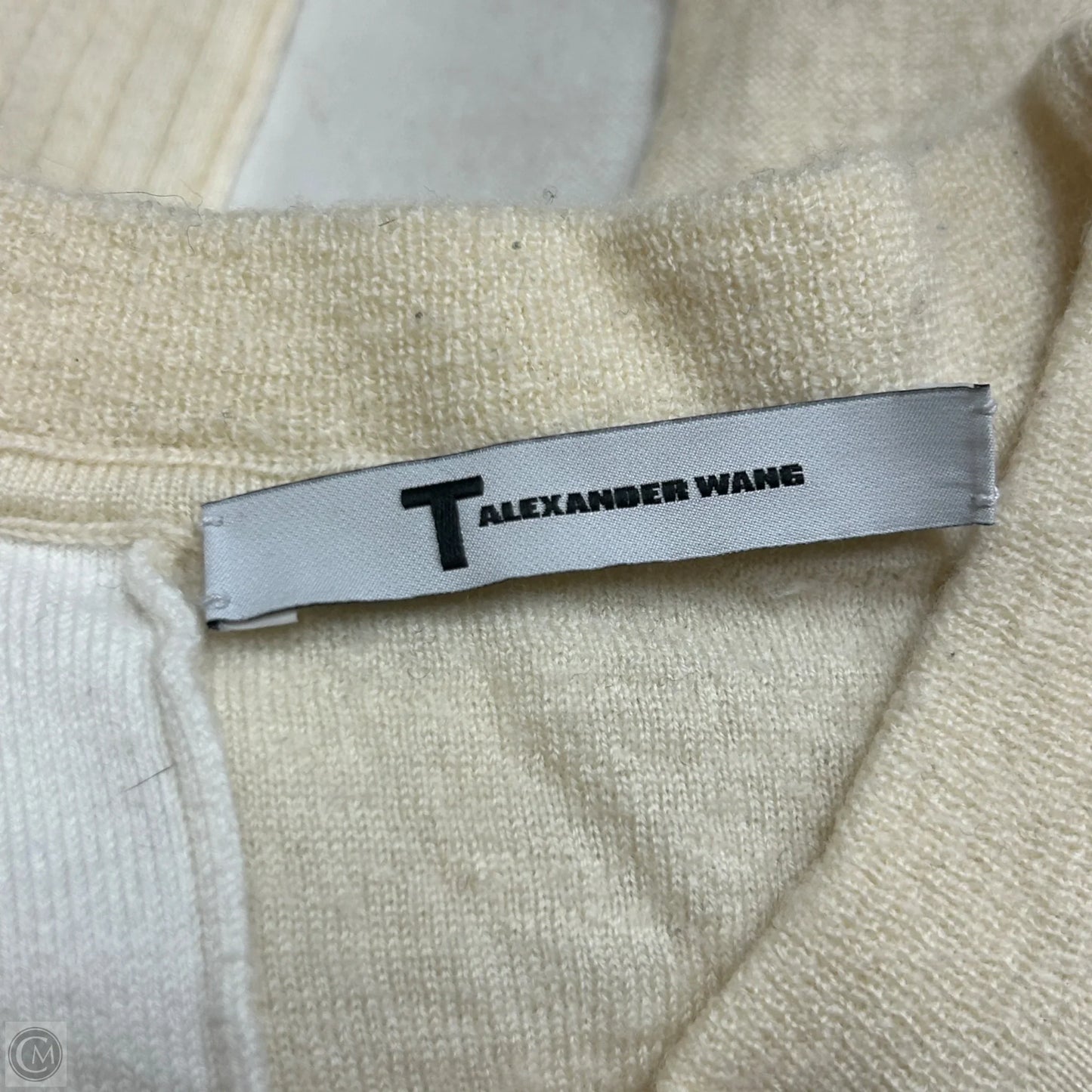 Top Short Sleeve Luxury Designer By Alexander Wang In Cream & White, Size: Xs