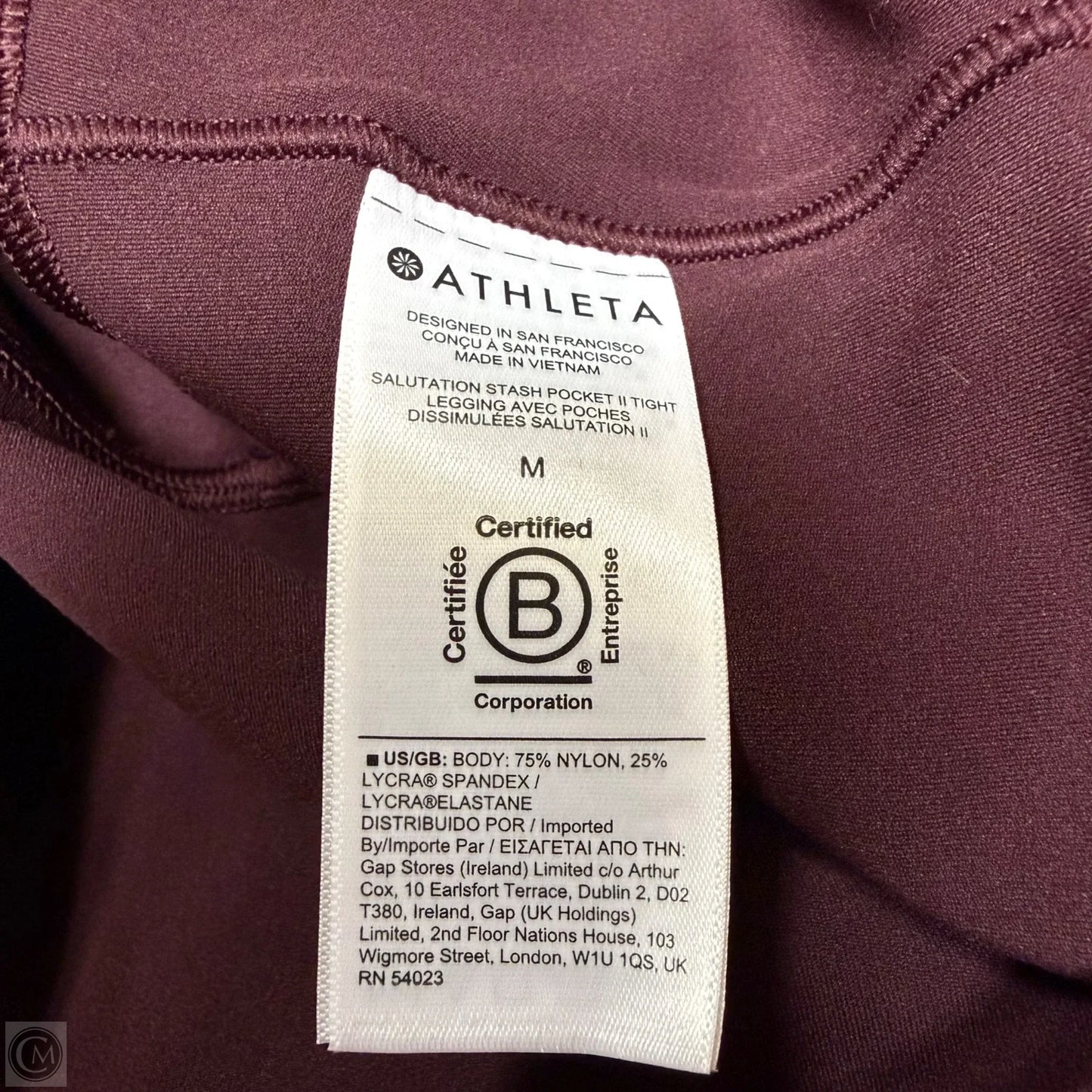 Athletic Leggings By Athleta In Maroon, Size: M