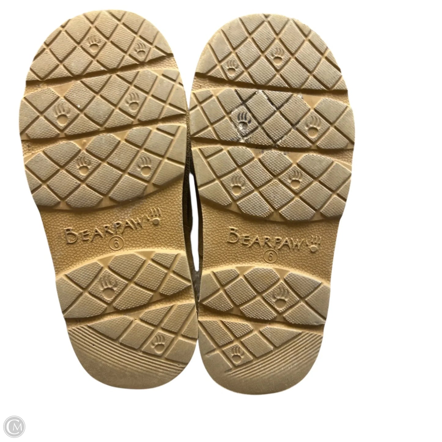 Slippers By Bearpaw In Tan & White, Size: 6