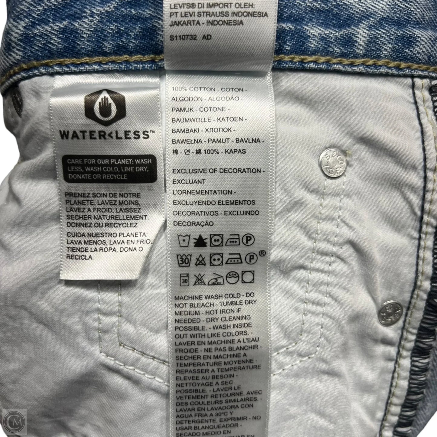 Jeans Straight By Levis In Blue Denim, Size: 4