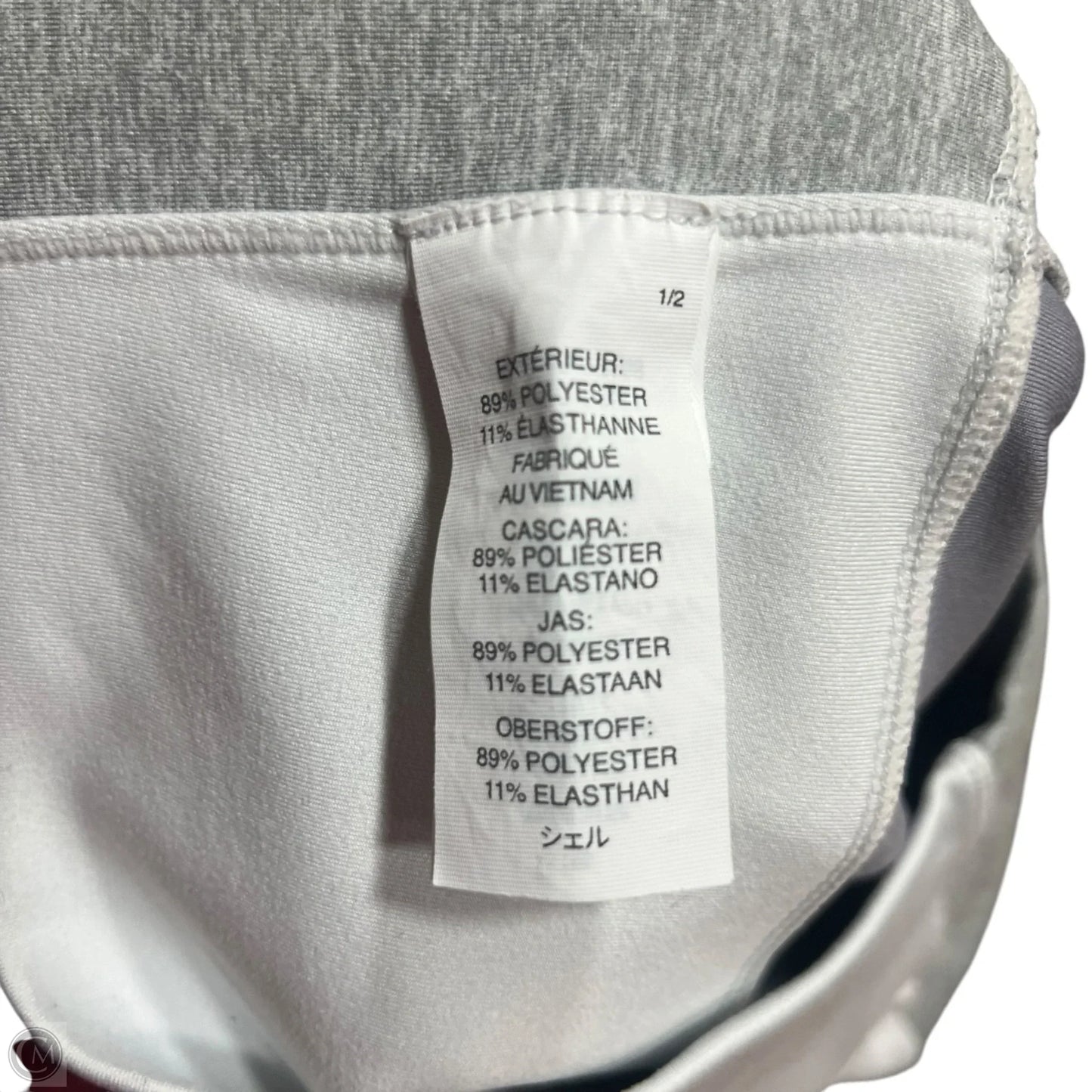 Athletic Leggings By Vuori In Grey & White, Size: M