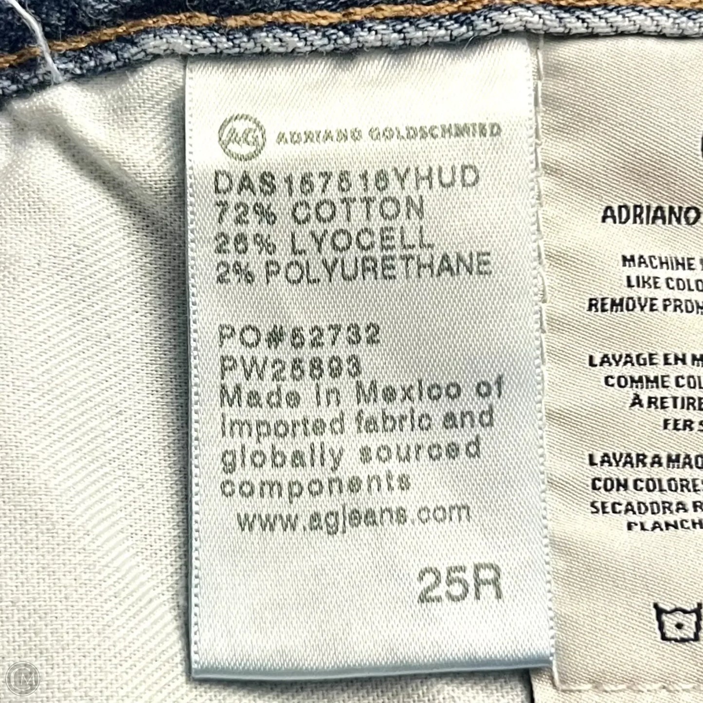 Jeans Skinny By Adriano Goldschmied In Blue Denim, Size: 2