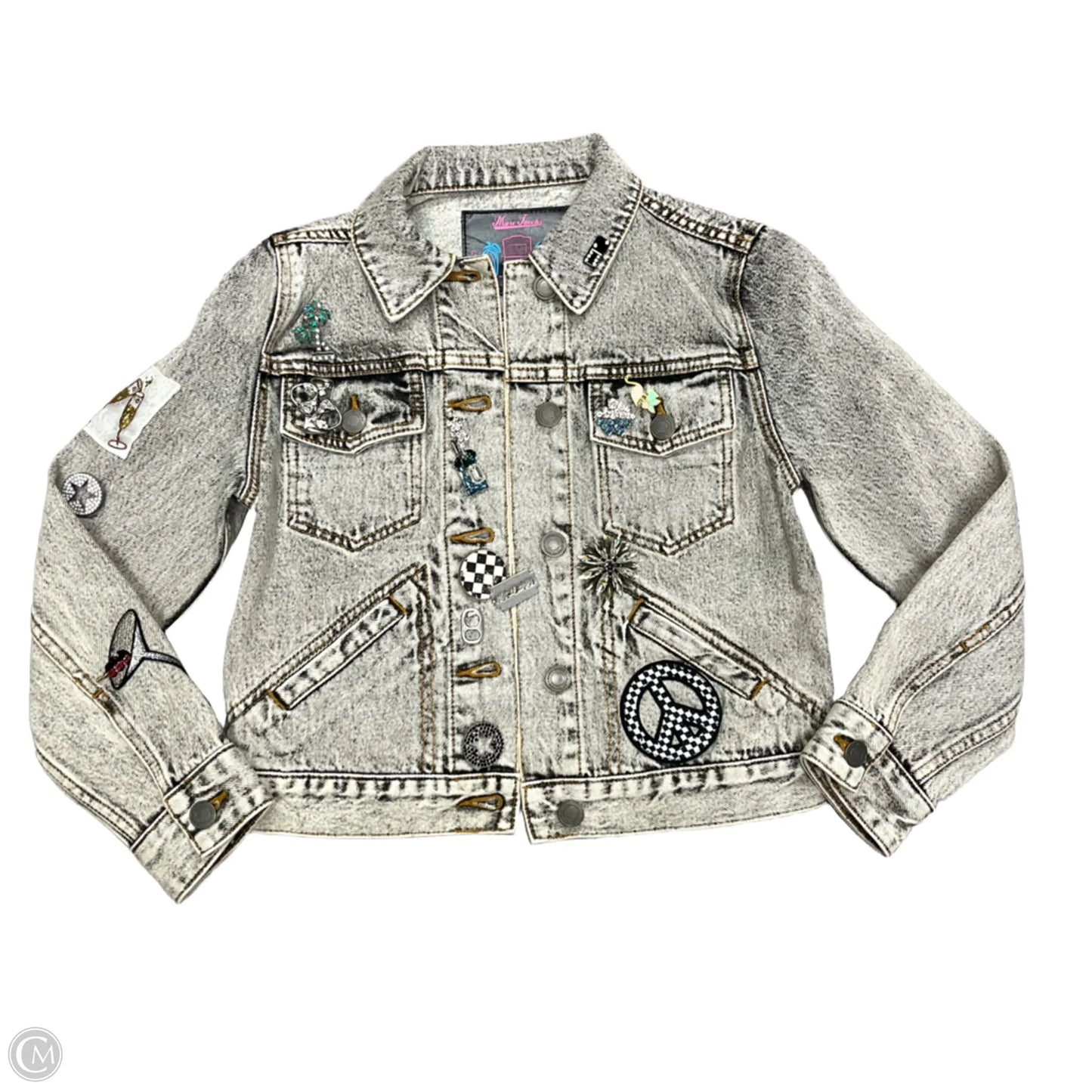 Jacket Designer By Marc Jacobs In Blue Denim, Size: Xs
