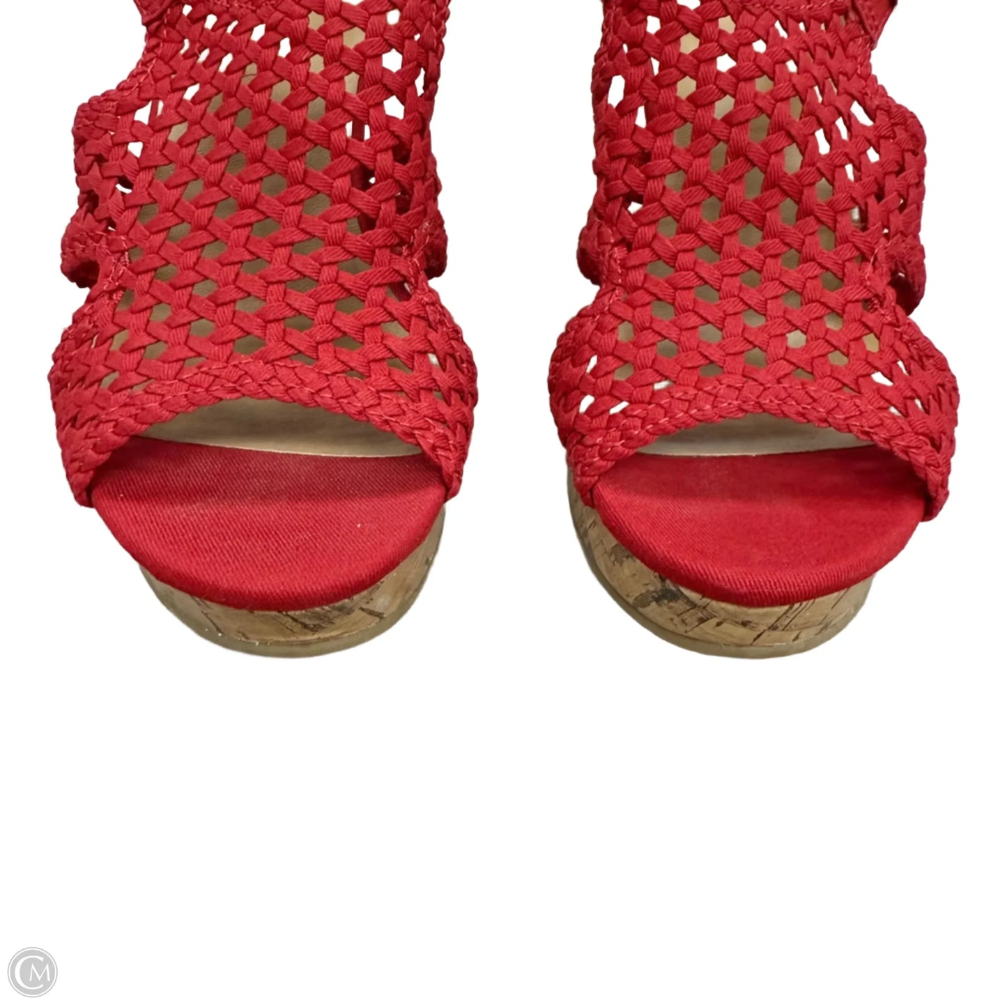 Sandals Heels Wedge By So In Red, Size: 8