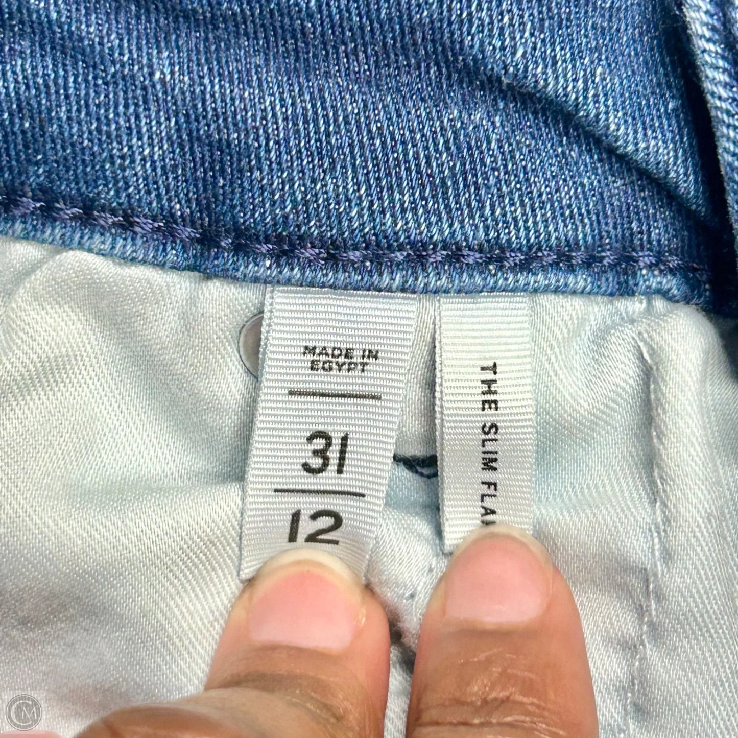 Jeans Flared By Loft In Blue Denim, Size: 12