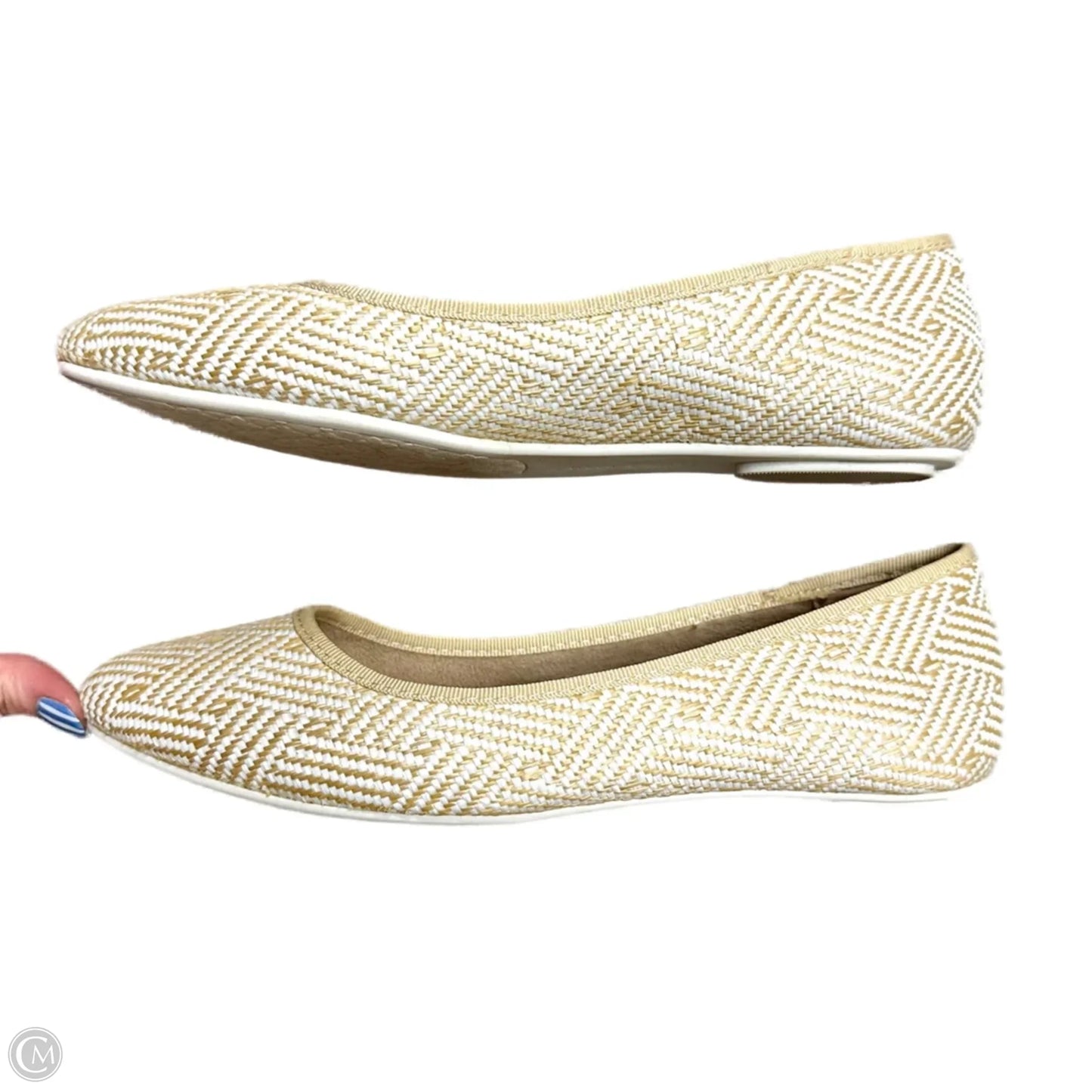 Shoes Flats By Kelly And Katie In Tan & White, Size: 8.5
