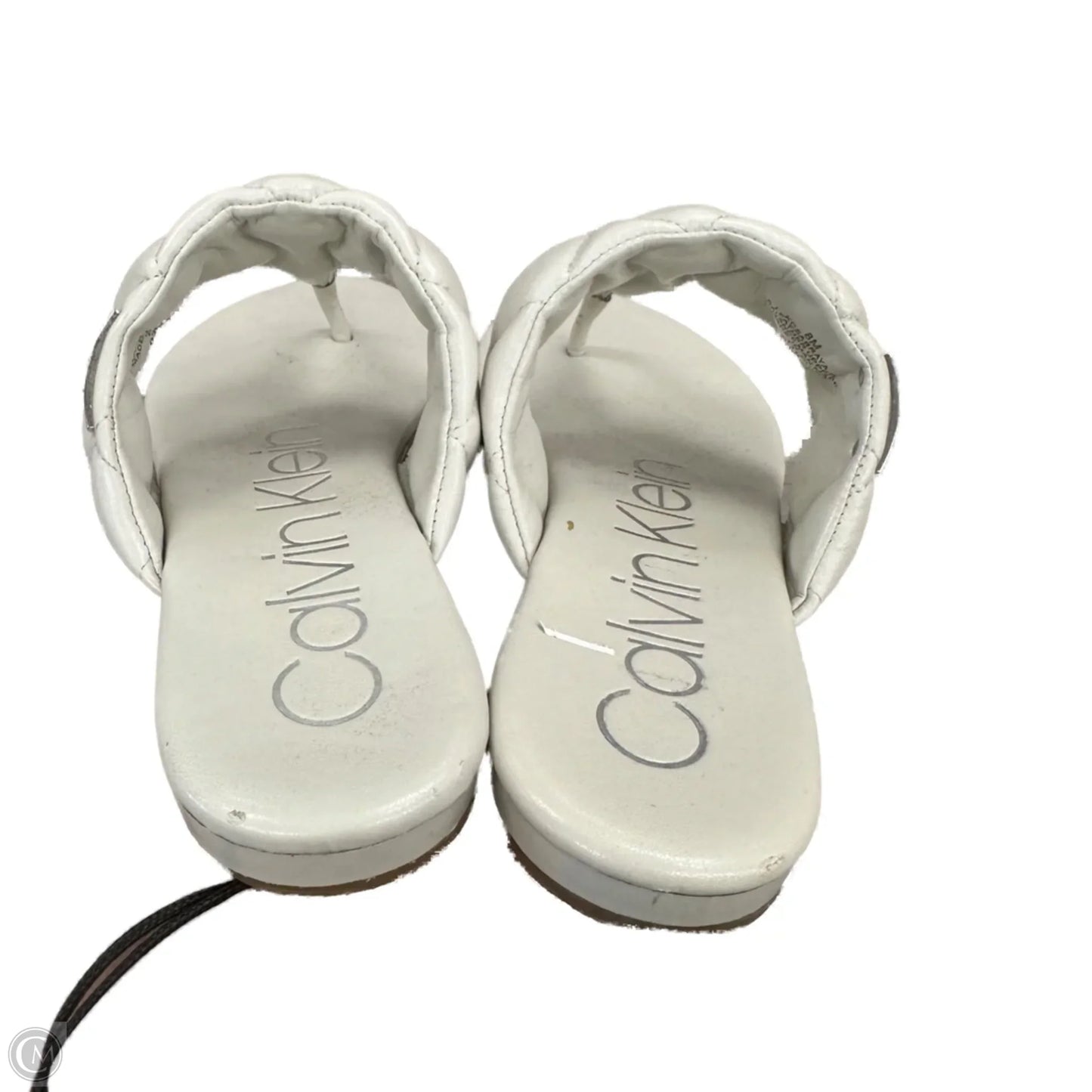 Sandals Flats By Calvin Klein In Ivory, Size: 8