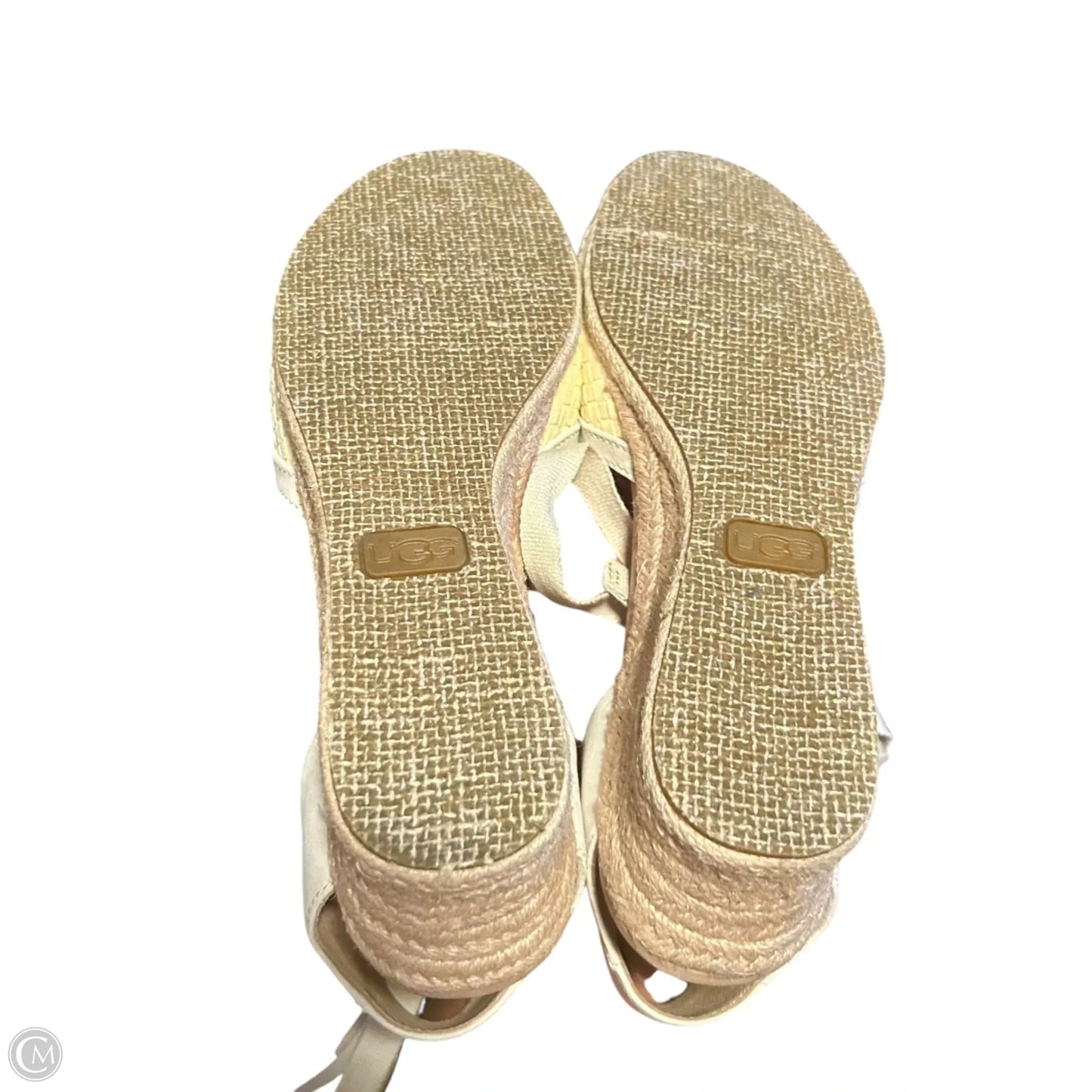 Sandals Designer By Ugg In Grey & Yellow, Size: 10