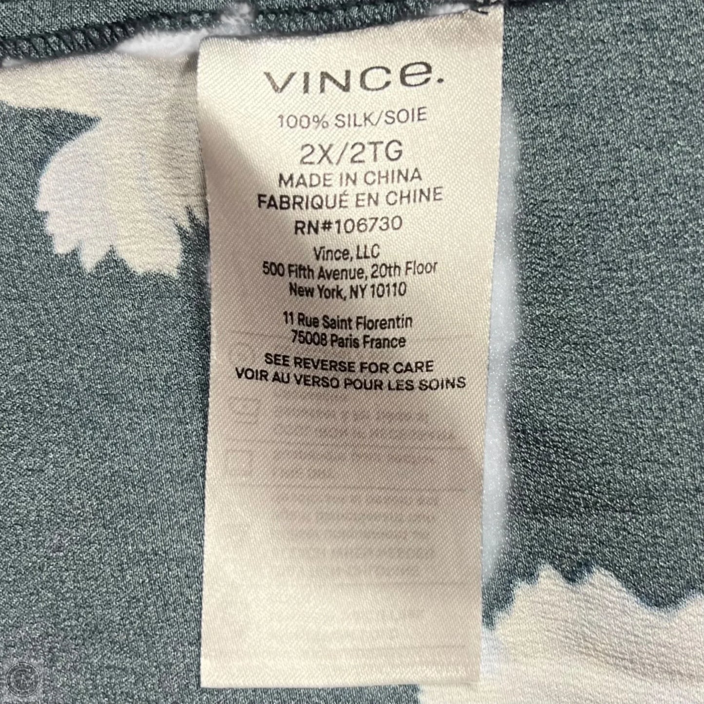 Top Long Sleeve By Vince In Blue & Green, Size: 2x