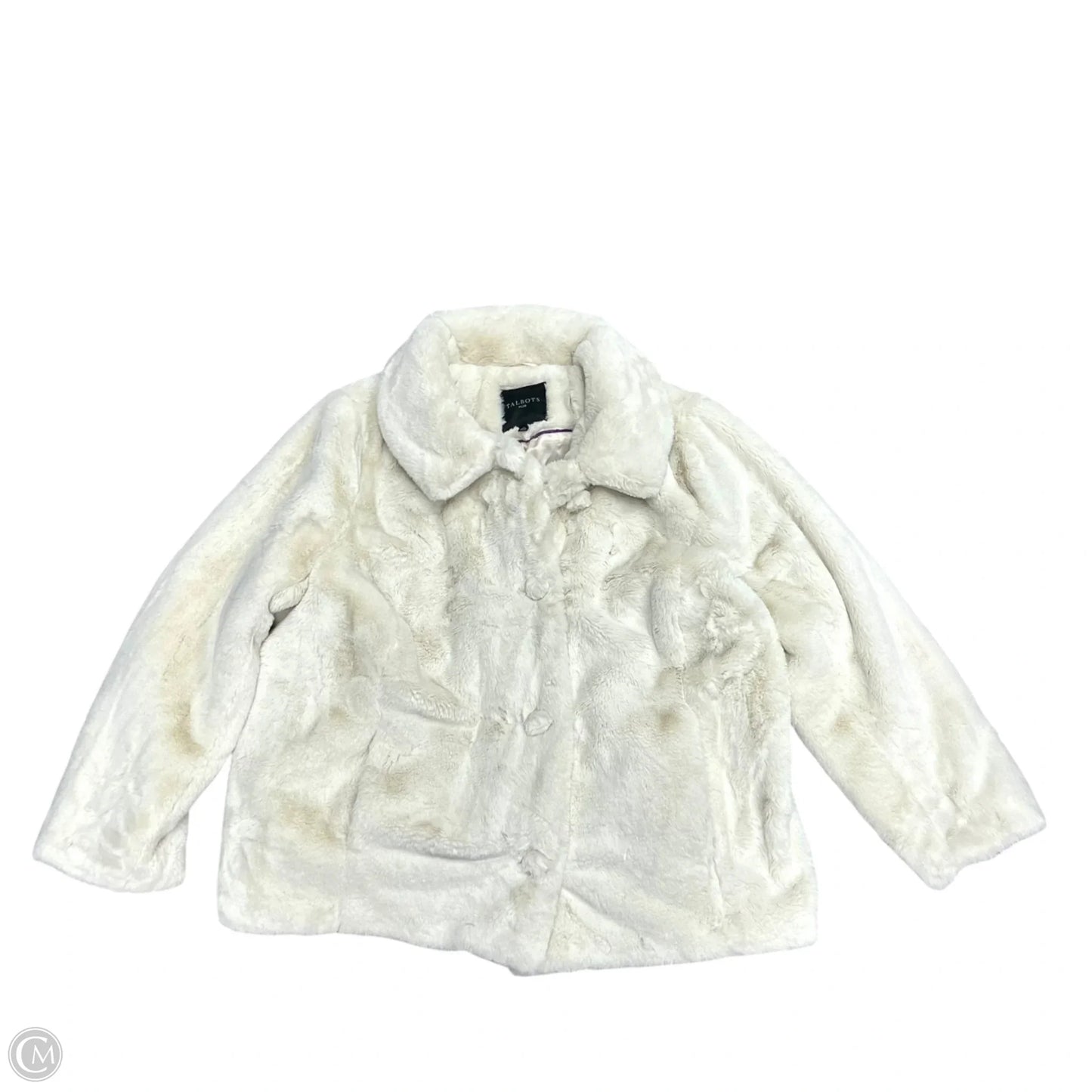 Coat Faux Fur & Sherpa By Talbots In Cream, Size: 3x