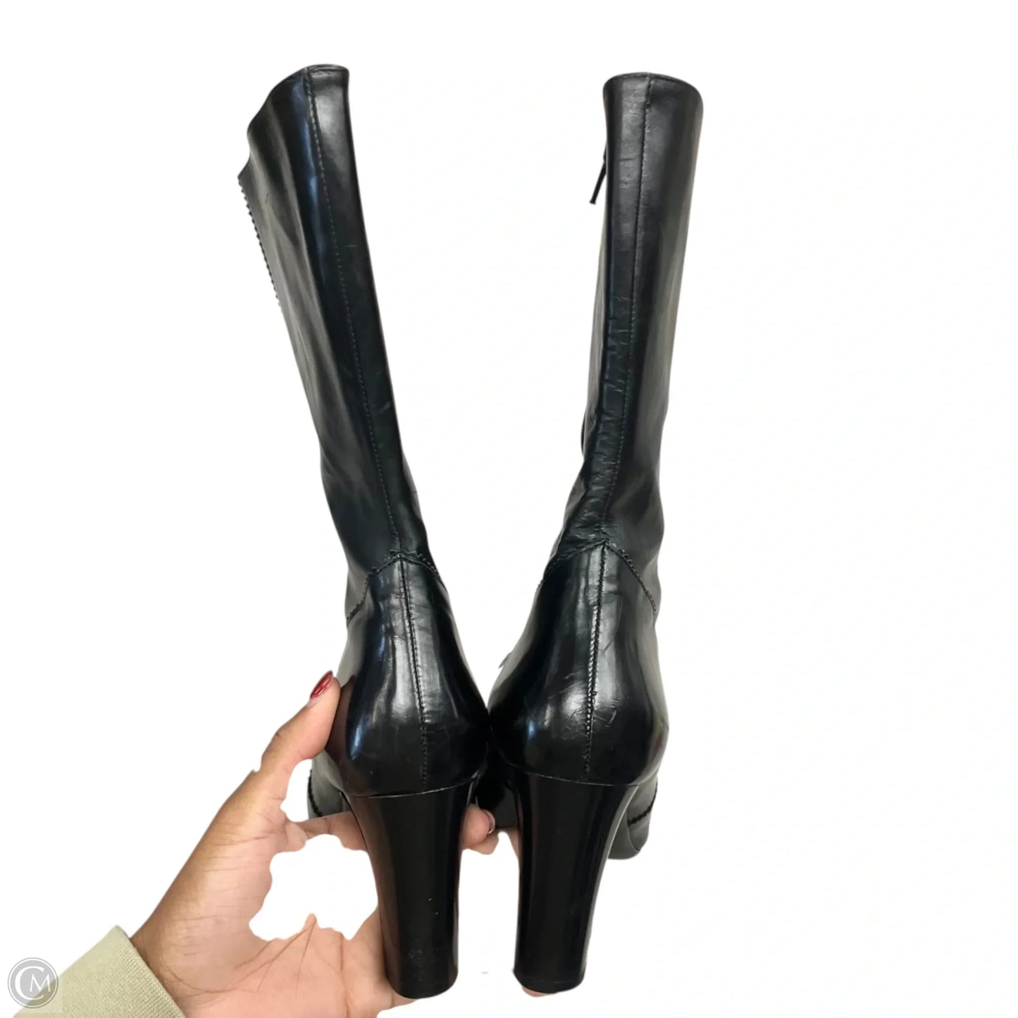 Boots Mid-calf Heels By Cole-haan In Black, Size: 9