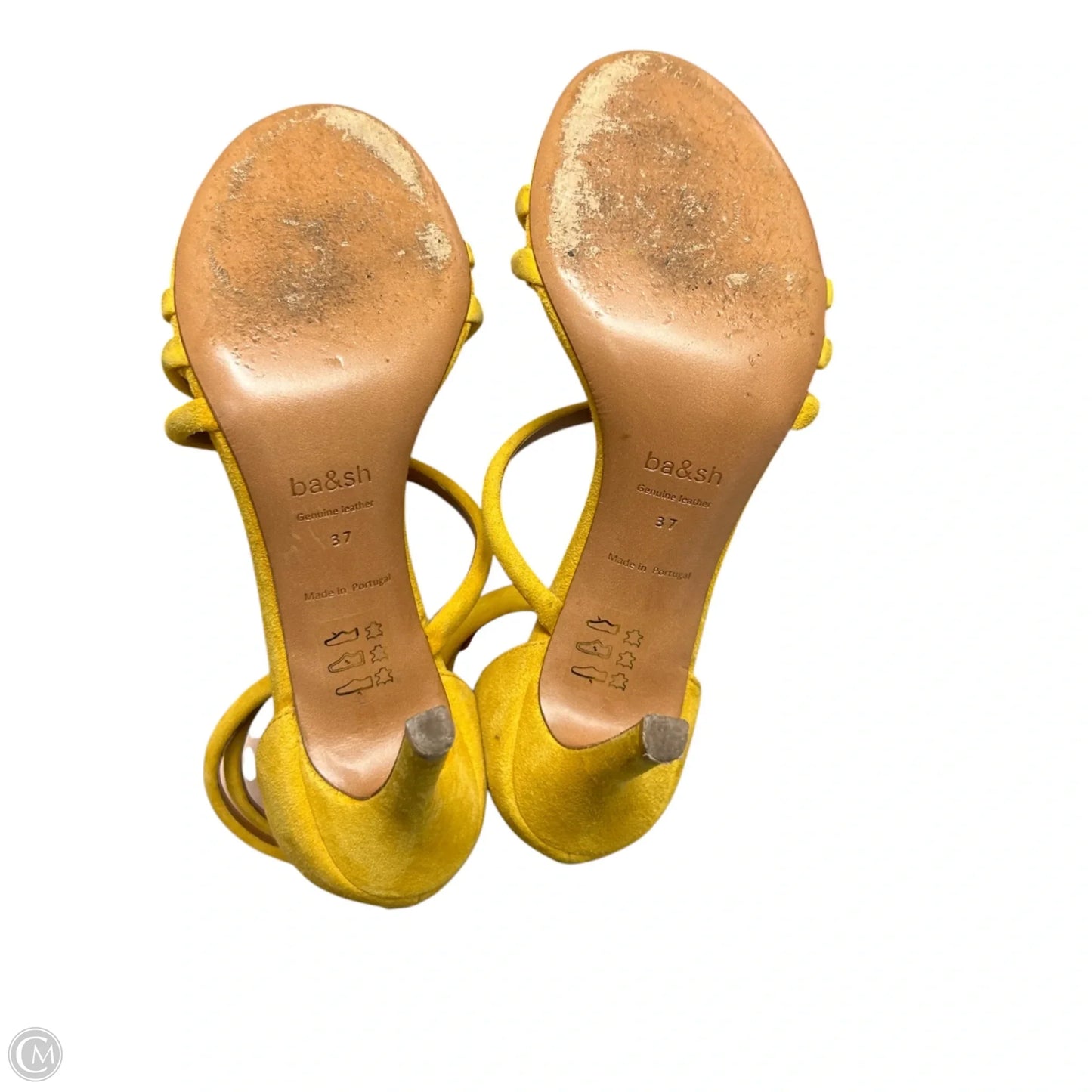 Sandals Heels Stiletto By Ba&sh In Yellow, Size: 6.5