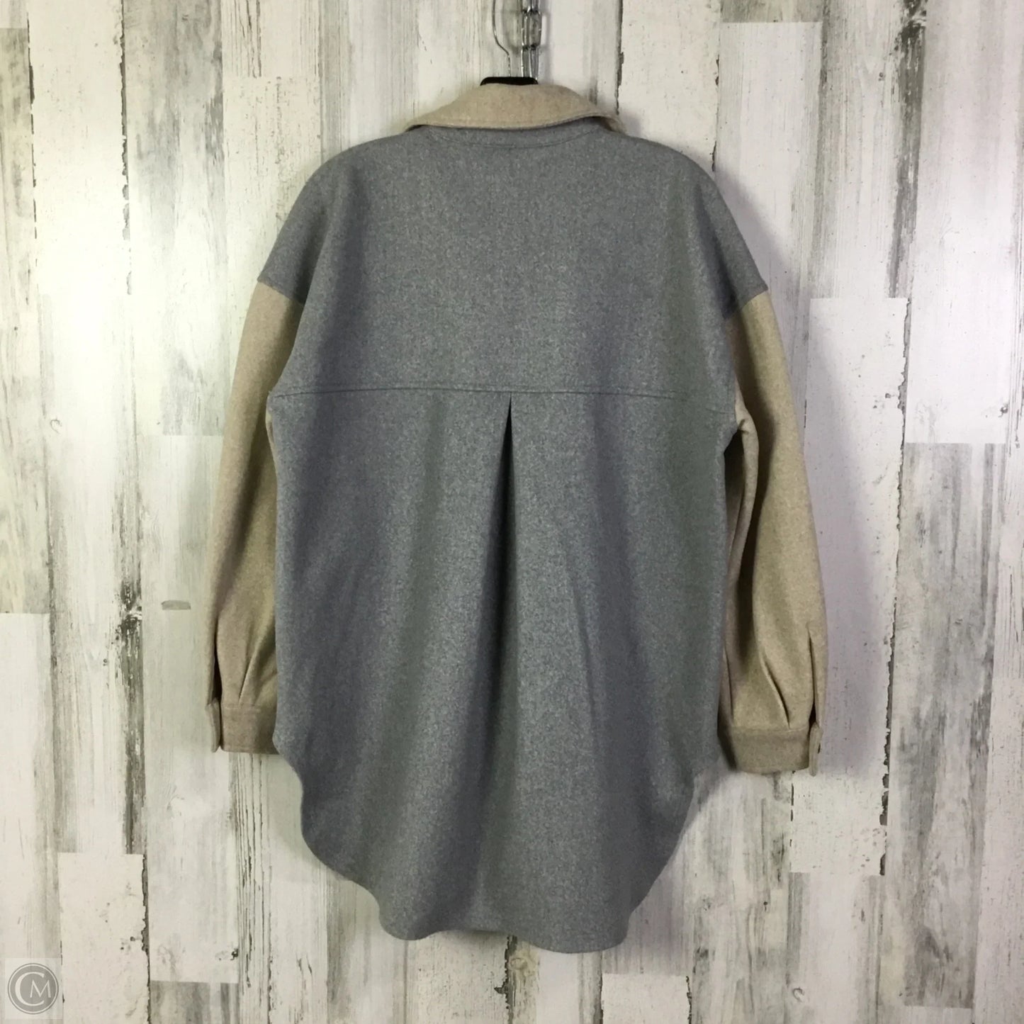 Jacket Shirt By So In Grey & Tan, Size: Xs