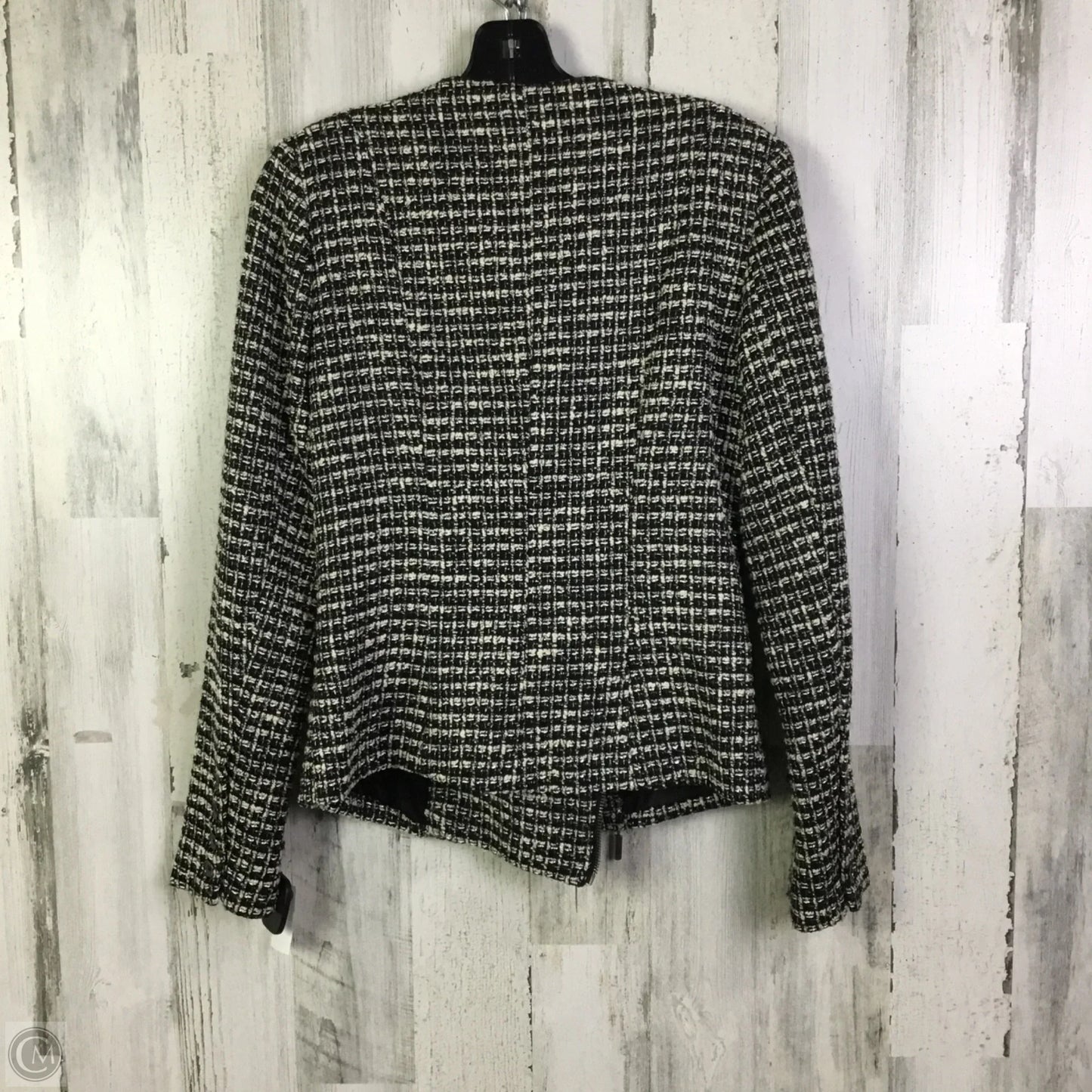 Jacket Moto By Tart In Black & Cream, Size: M