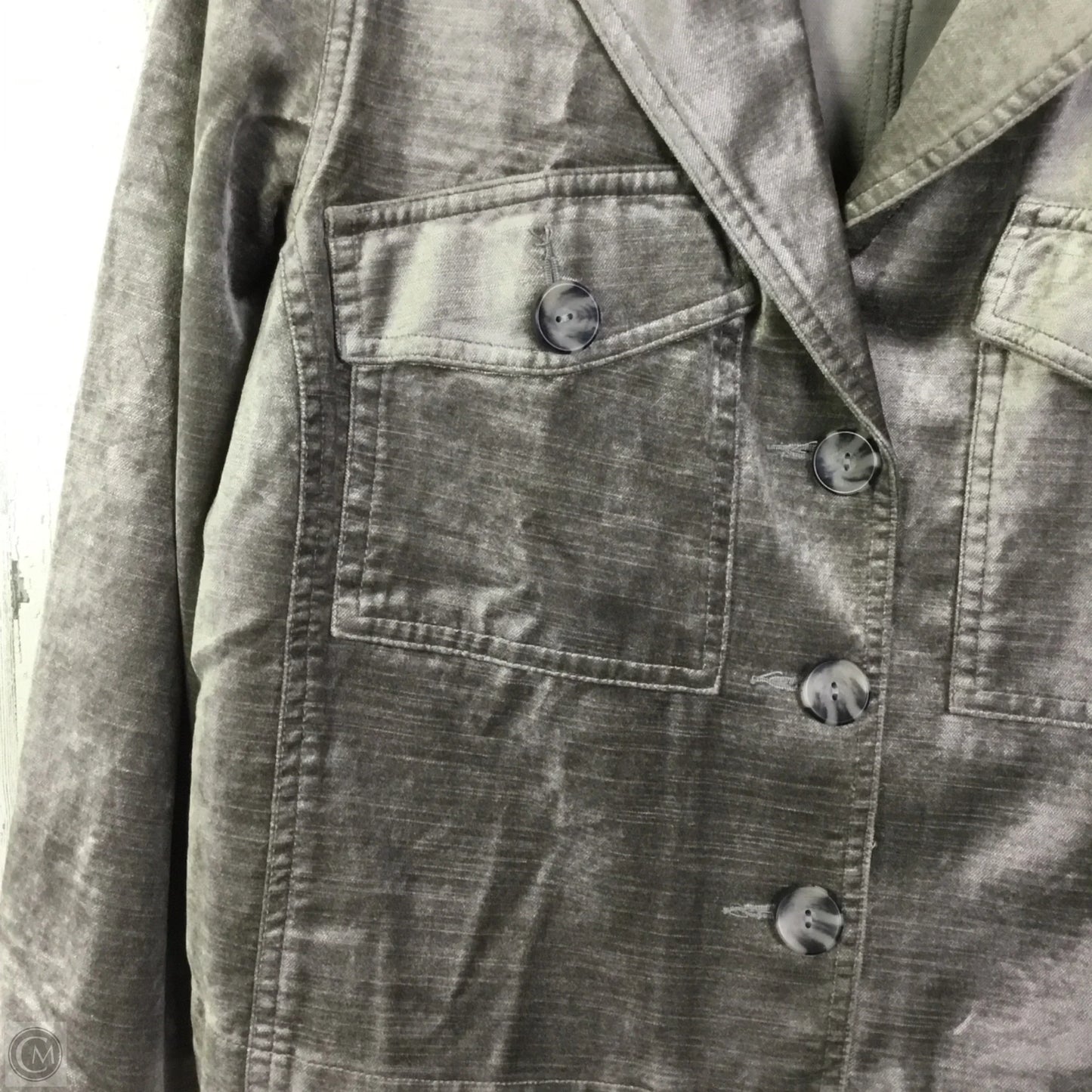 Jacket Shirt By Cabi In Grey, Size: M