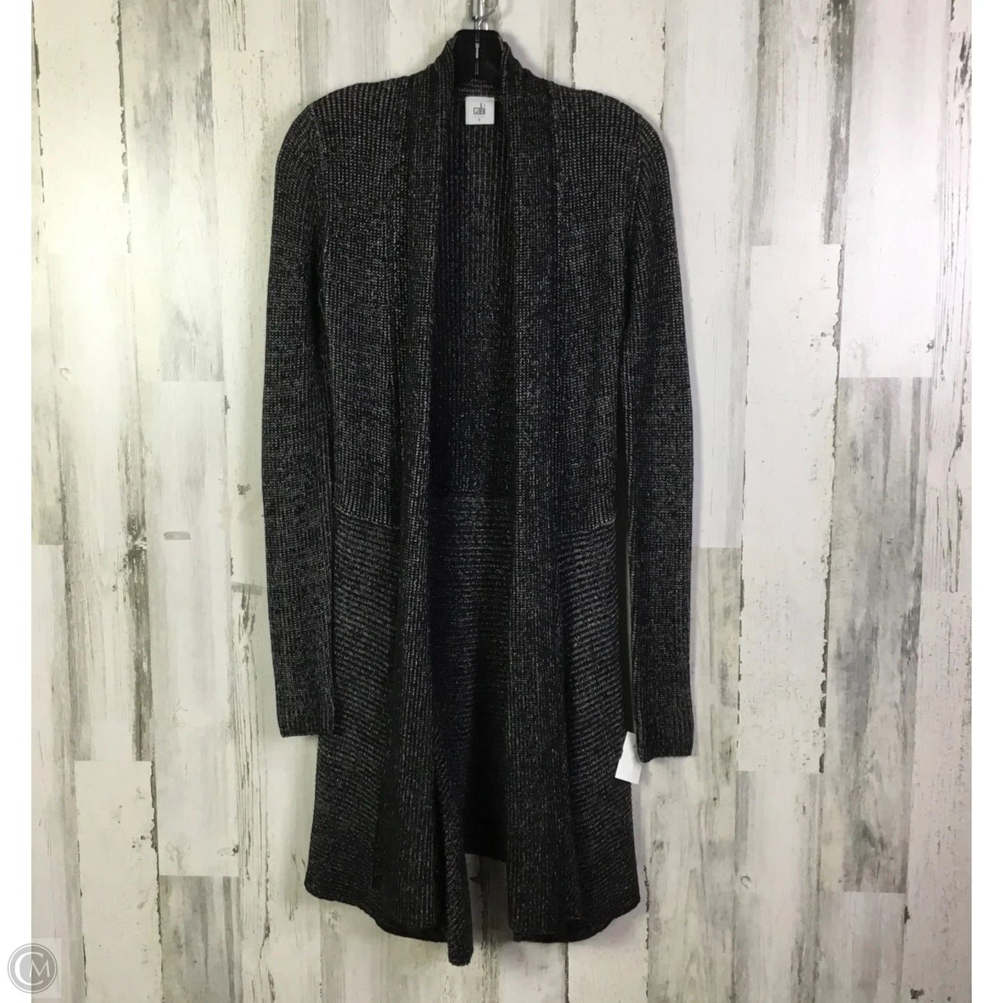 Sweater Cardigan By Cabi In Black & Grey, Size: S