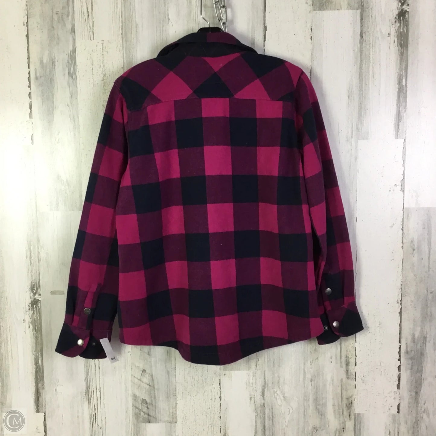 Jacket Shirt By Orvis In Blue & Pink, Size: M