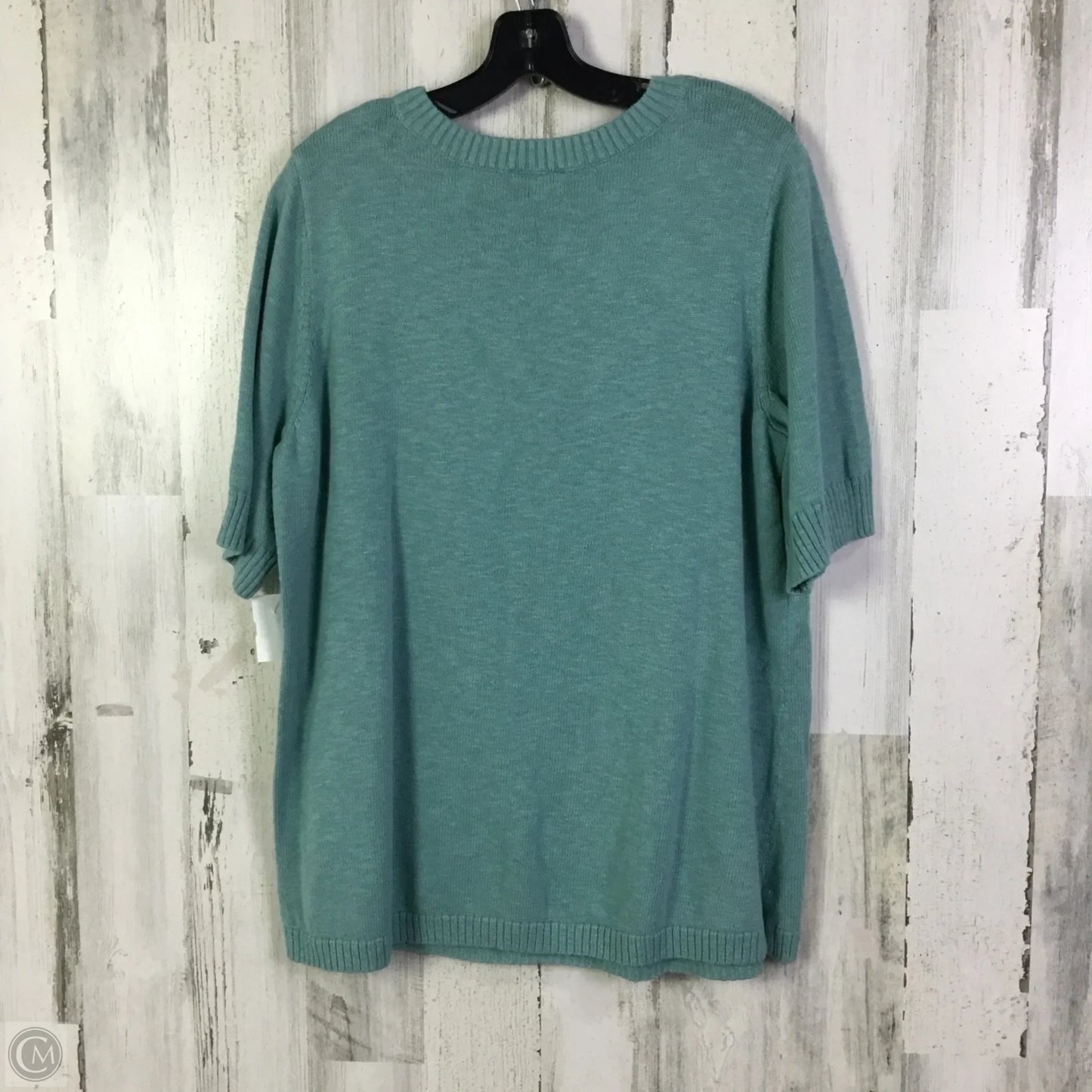 Sweater Short Sleeve By Denim And Company In Blue, Size: Xl