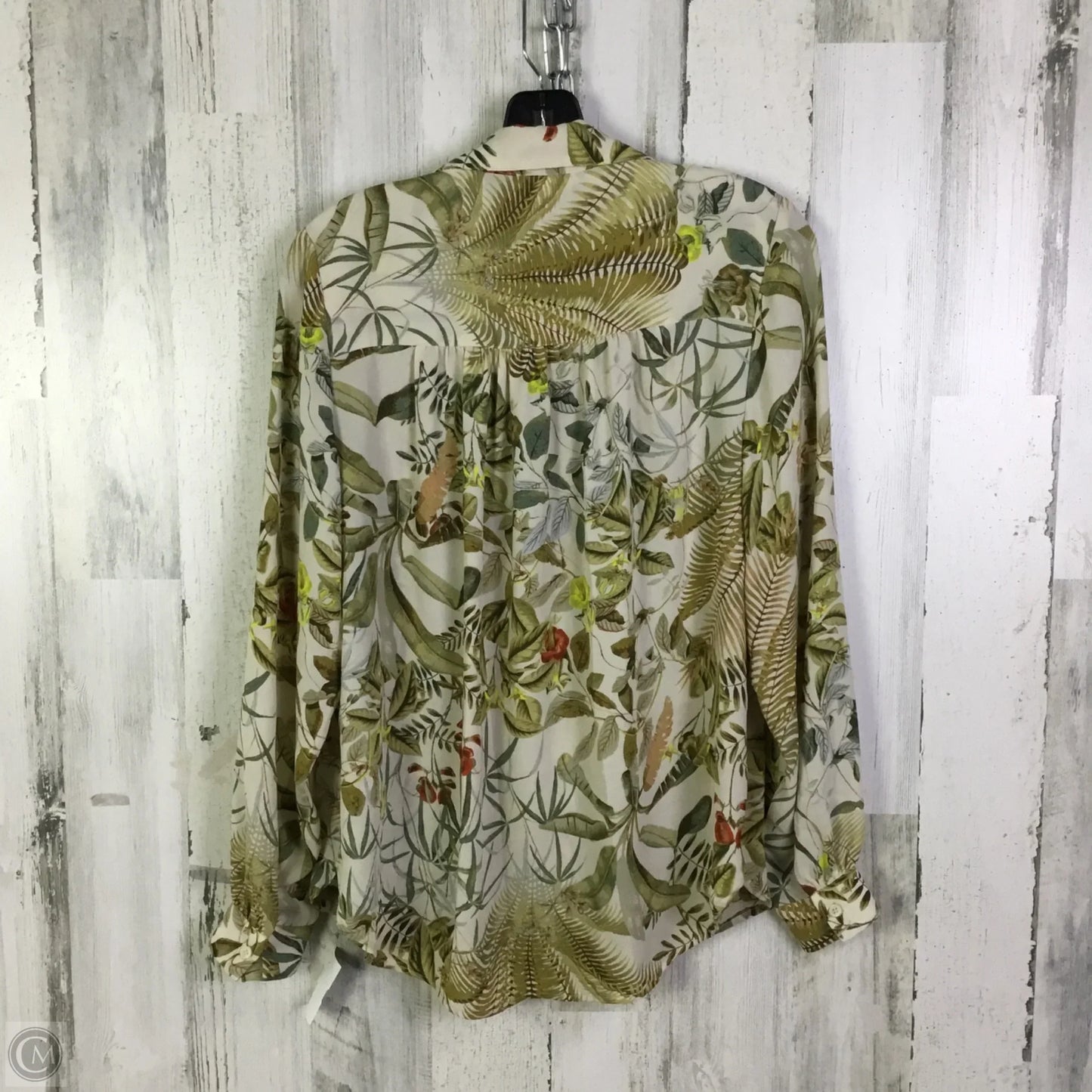 Blouse Long Sleeve By H&m In Cream, Size: S
