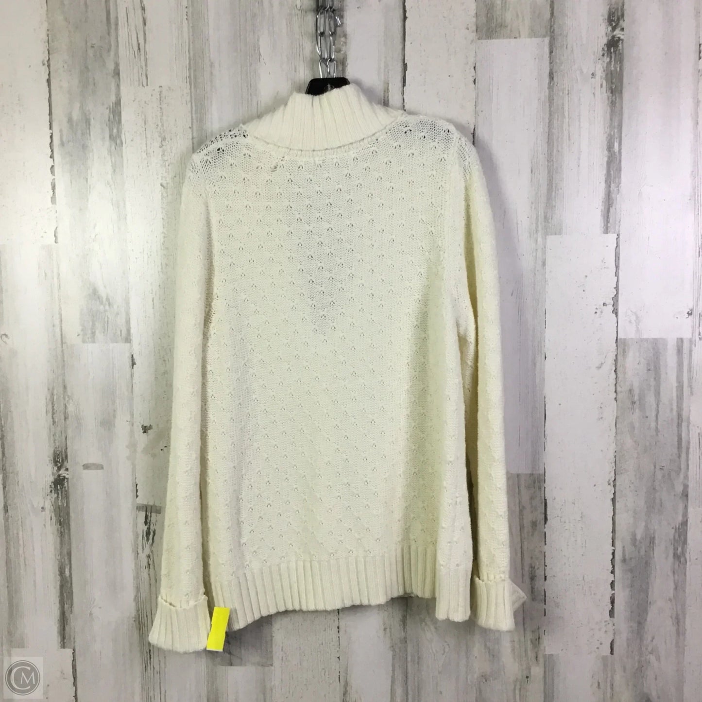 Sweater Cardigan By Cherokee In Cream, Size: Xl