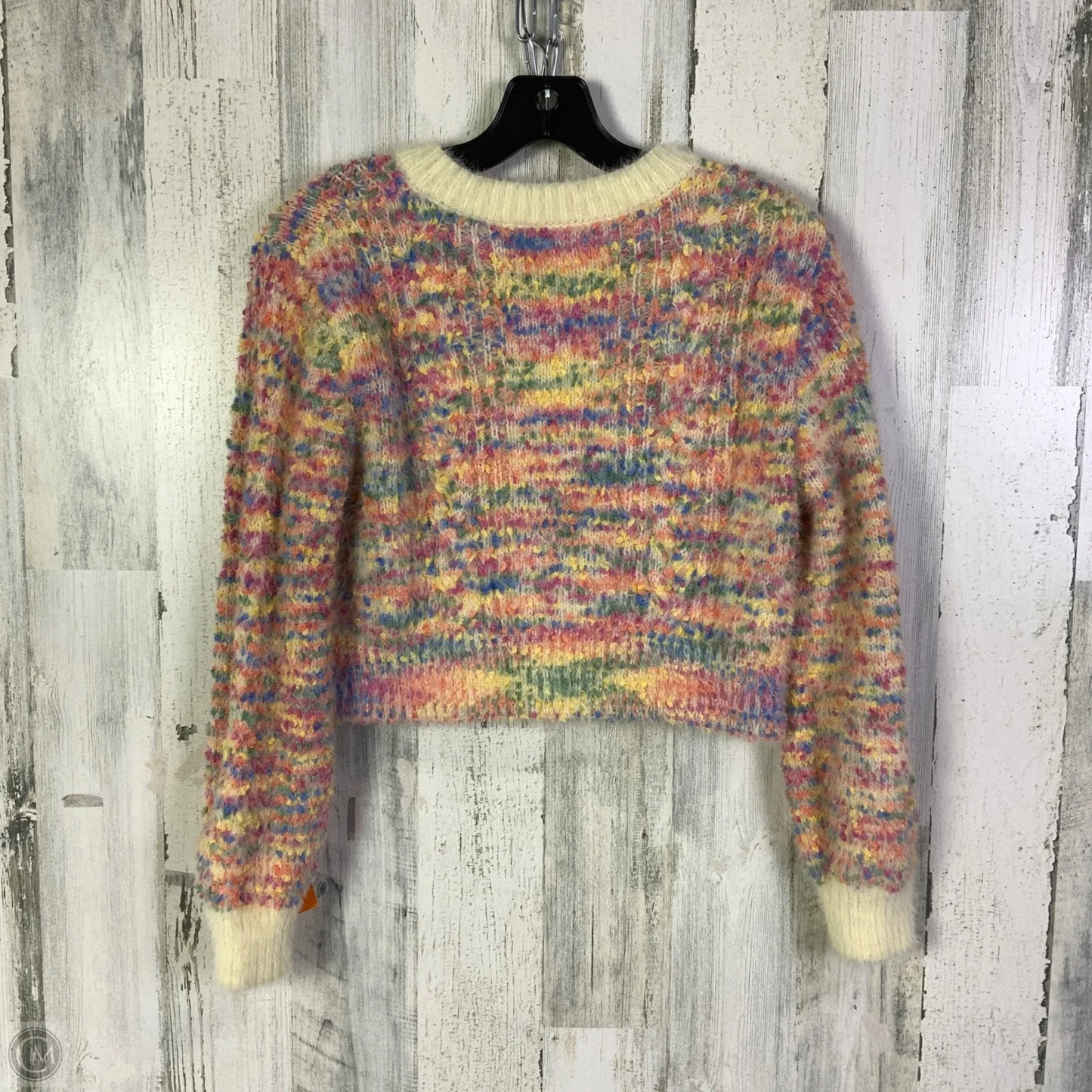 Sweater Cardigan By Clothes Mentor In Rainbow Print, Size: S