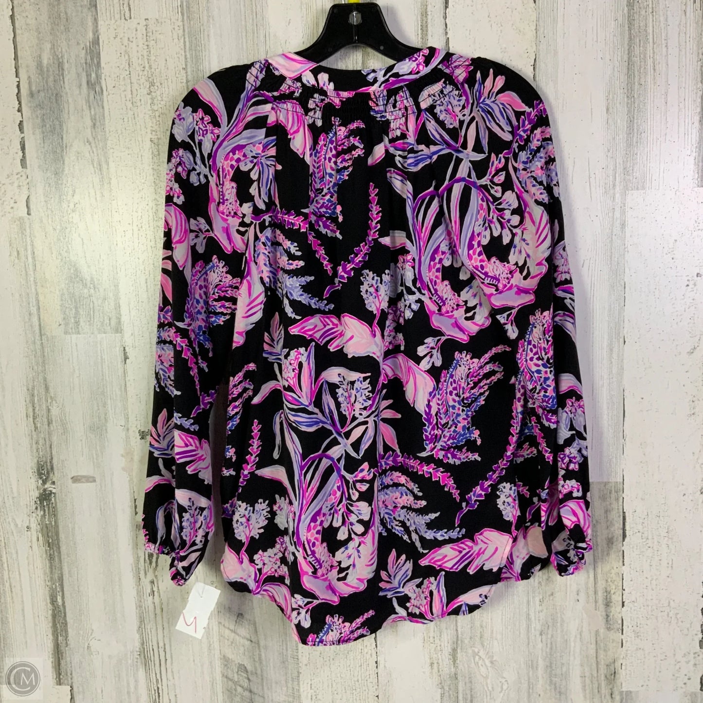 Blouse Designer By Lilly Pulitzer In Black & Pink, Size: S