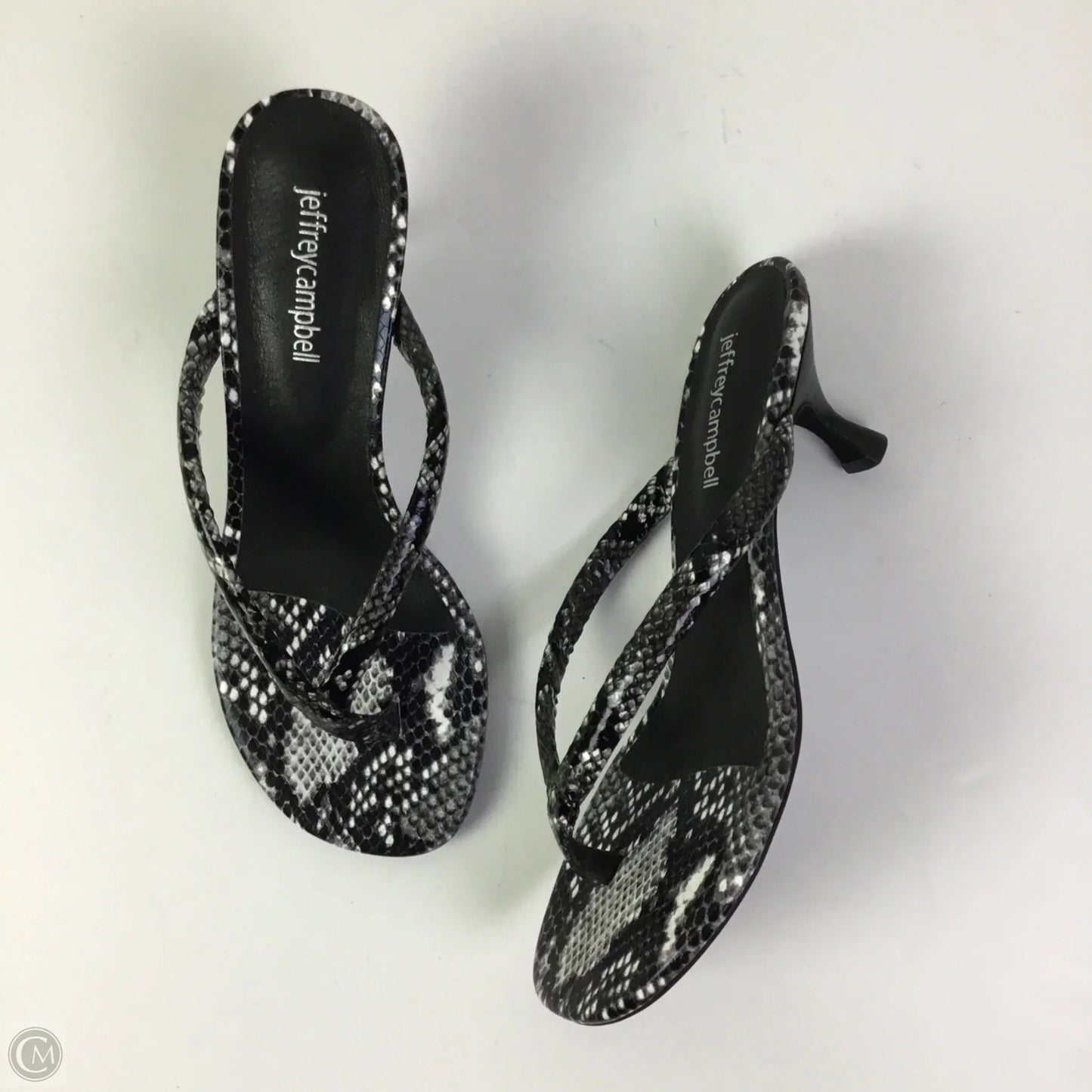 Sandals Heels Kitten By Jeffery Campbell In Snakeskin Print, Size: 7