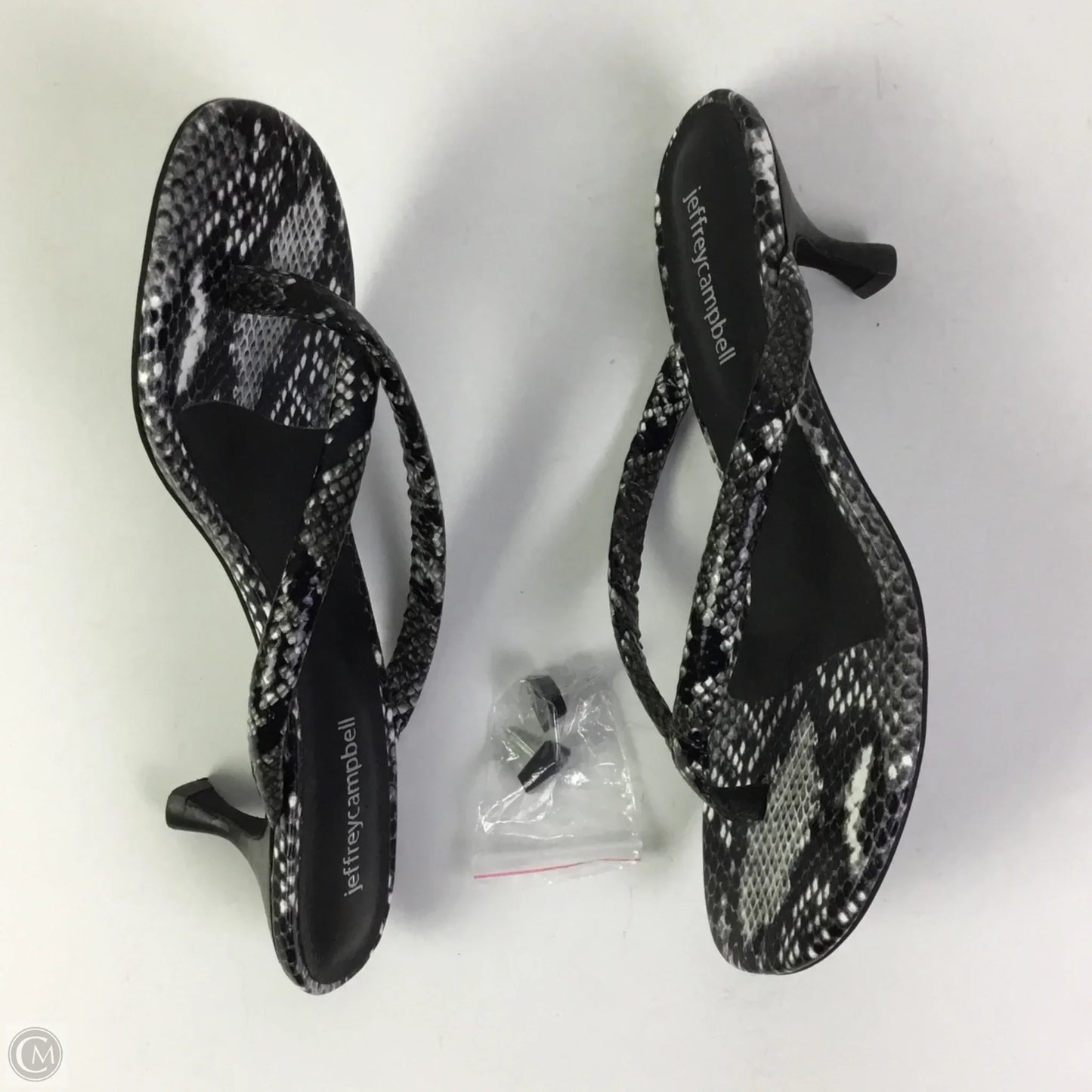Sandals Heels Kitten By Jeffery Campbell In Snakeskin Print, Size: 7