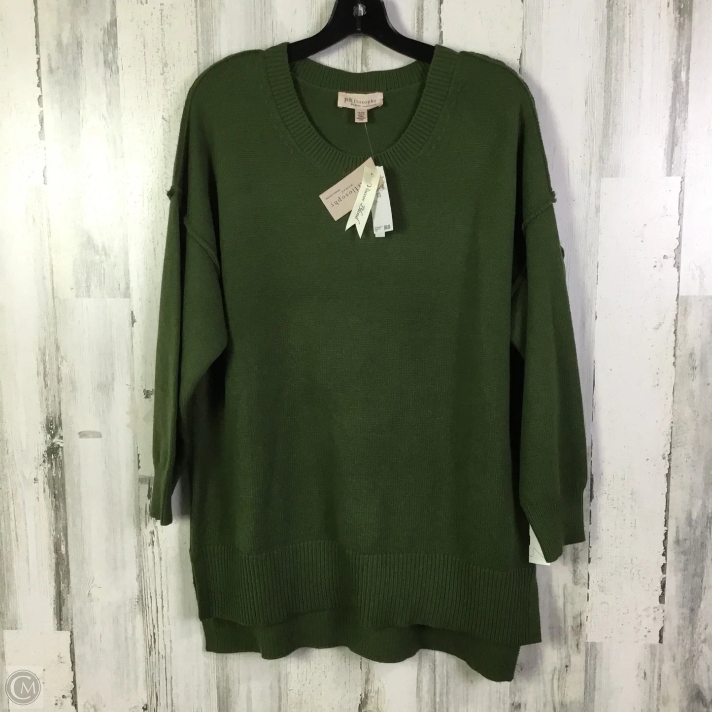 Sweater By Philosophy In Green, Size: 1x
