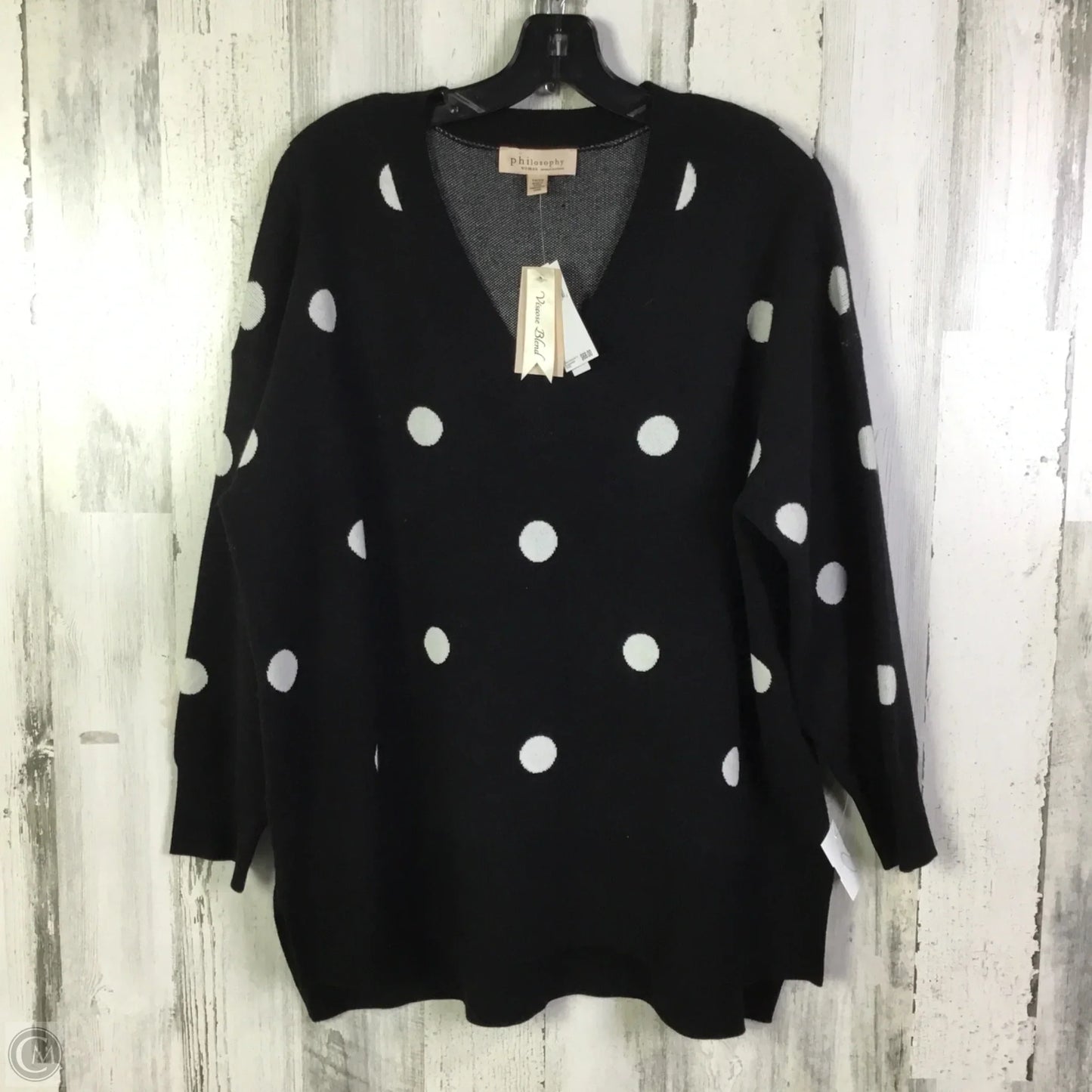 Sweater By Philosophy In Black, Size: 1x