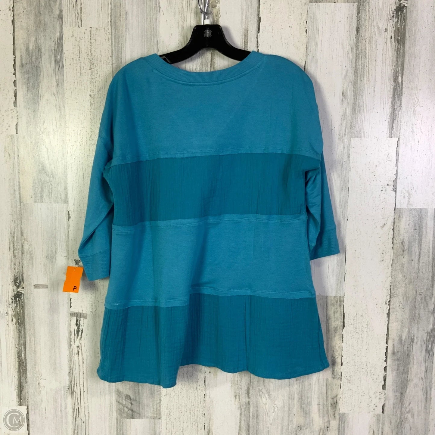 Top 3/4 Sleeve By Soft Surroundings In Blue, Size: S