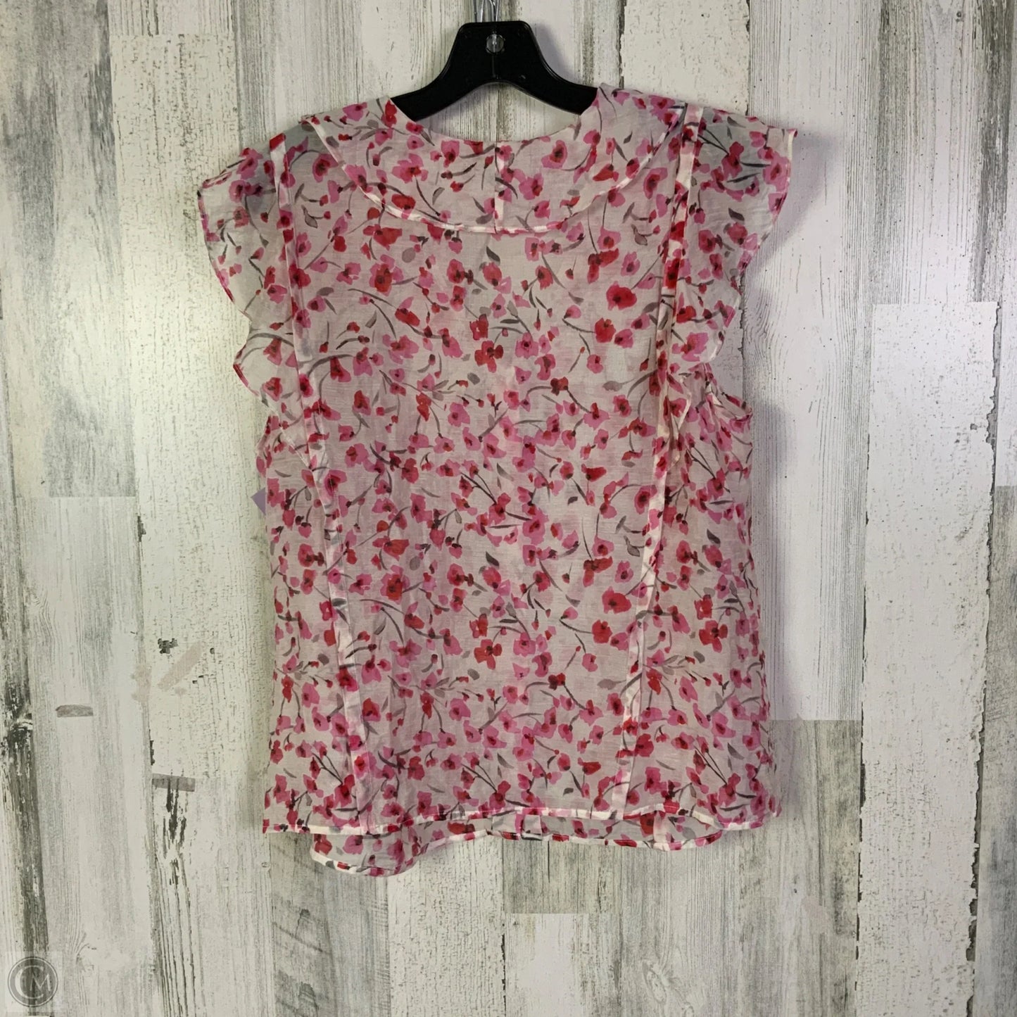 Blouse Sleeveless By Cabi In Pink & White, Size: M
