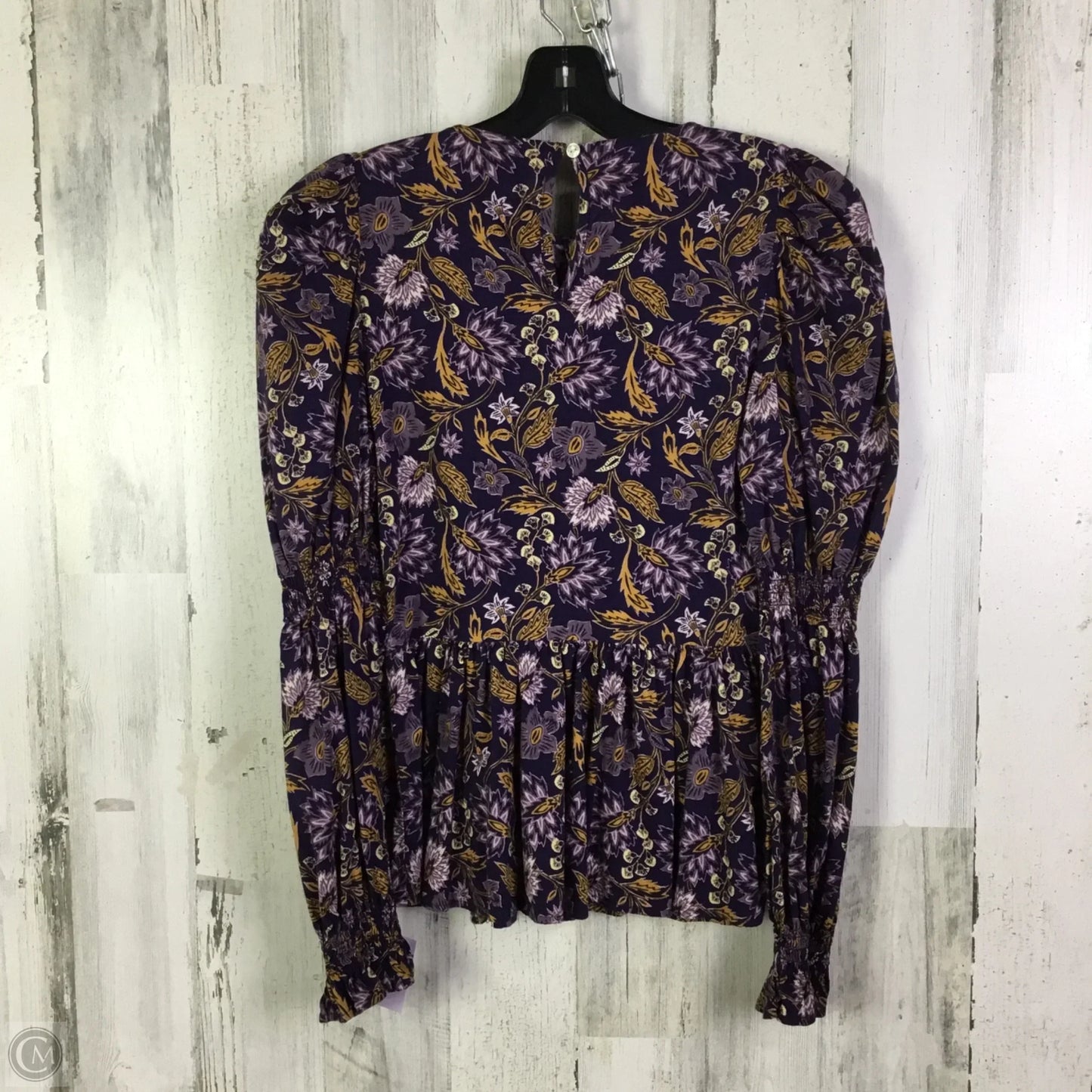 Blouse Long Sleeve By Universal Thread In Purple & Tan, Size: S