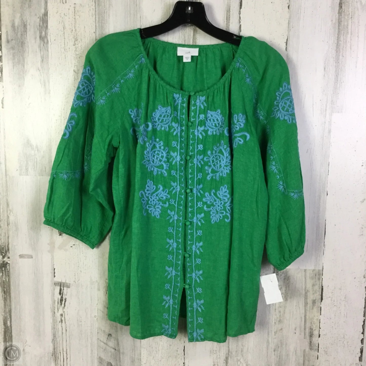 Top 3/4 Sleeve By J. Jill In Green, Size: Xs